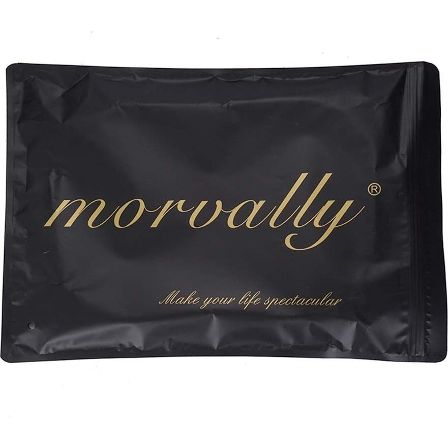 Peluca corta recta Morvally morada con flequillo 35.56 cm