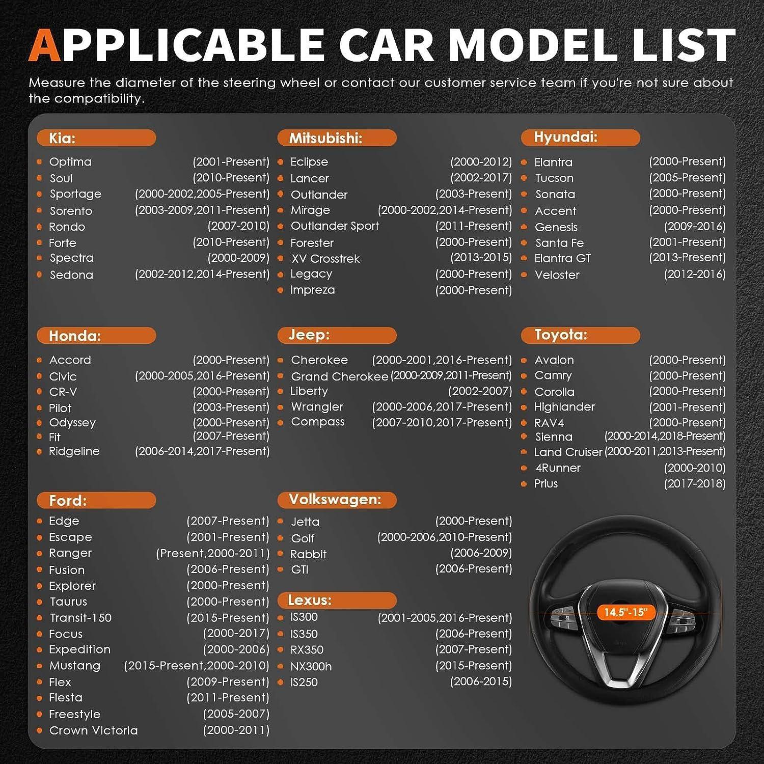 Cubierta de Volante HOTOR Universal Cuero Negro 37-38 cm