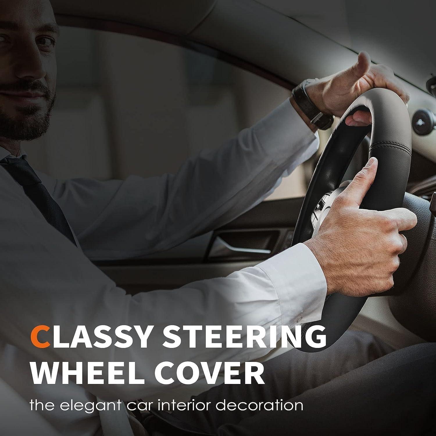 Cubierta de Volante HOTOR Universal Cuero Negro 37-38 cm