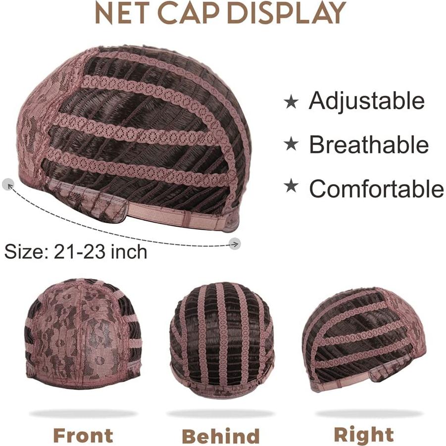 Peluca corta rizada roja H&Bwig para disfraz Cosplay