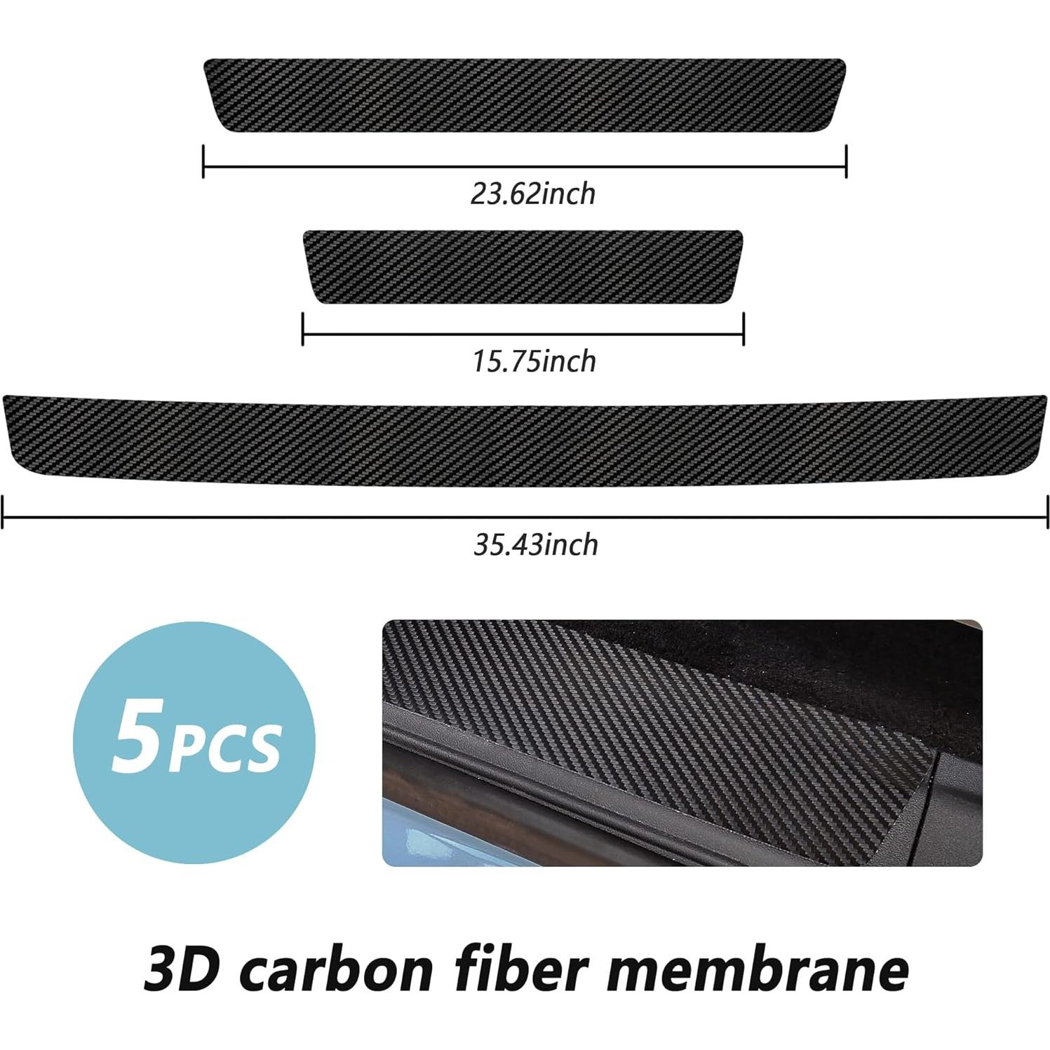 Protector de Umbral de Puerta Turcee 5 Piezas Fibra de Carbono