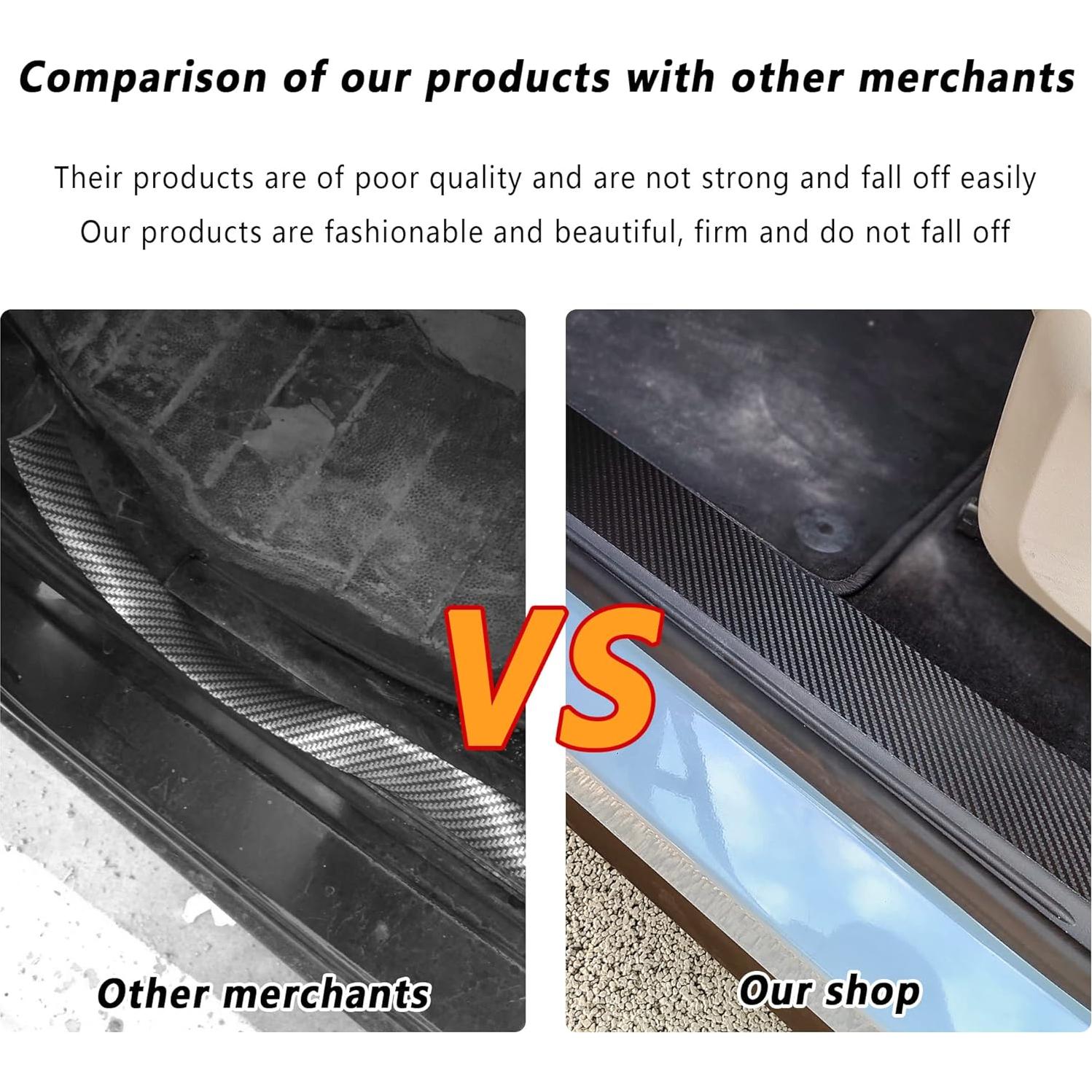 Protector de Umbral de Puerta Turcee 5 Piezas Fibra de Carbono