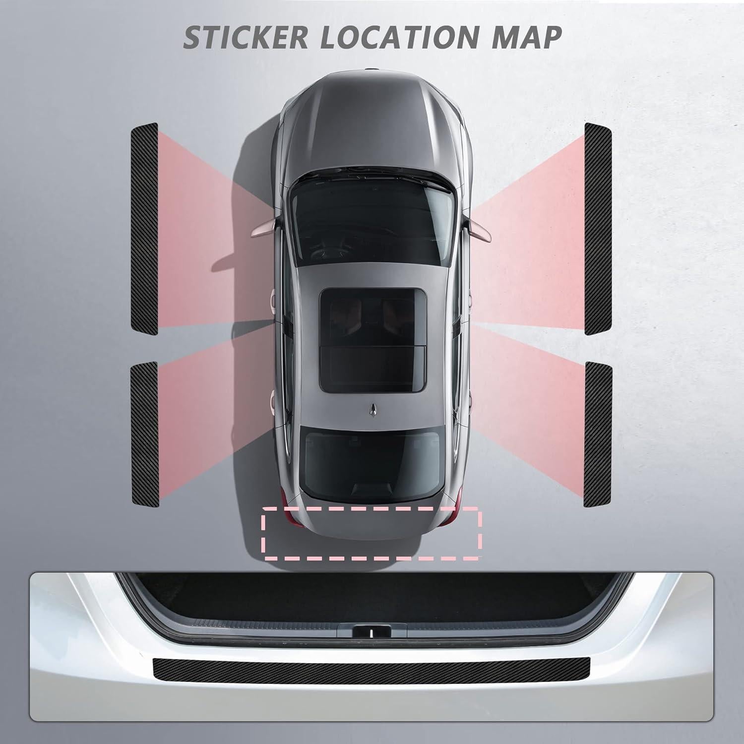 Protector de Umbral de Puerta Turcee 5 Piezas Fibra de Carbono