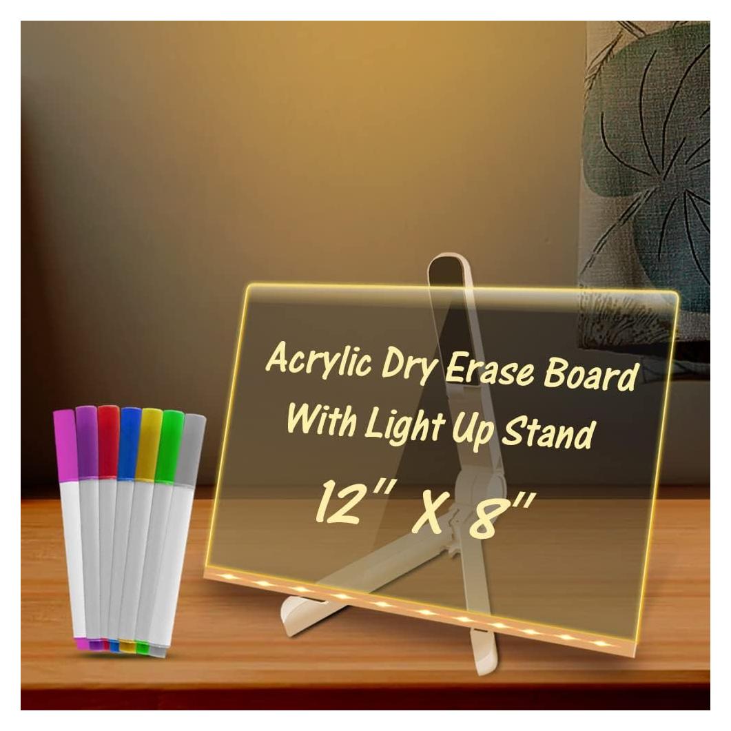 Tablero Acrílico Iluminado 30x20 cm TaTasay con 7 Bolígrafos