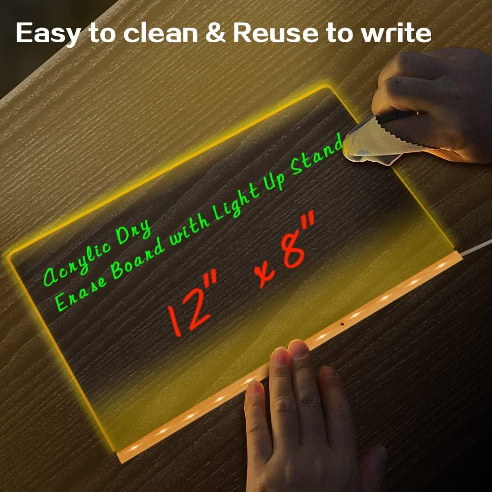 Tablero Acrílico Iluminado 30x20 cm TaTasay con 7 Bolígrafos