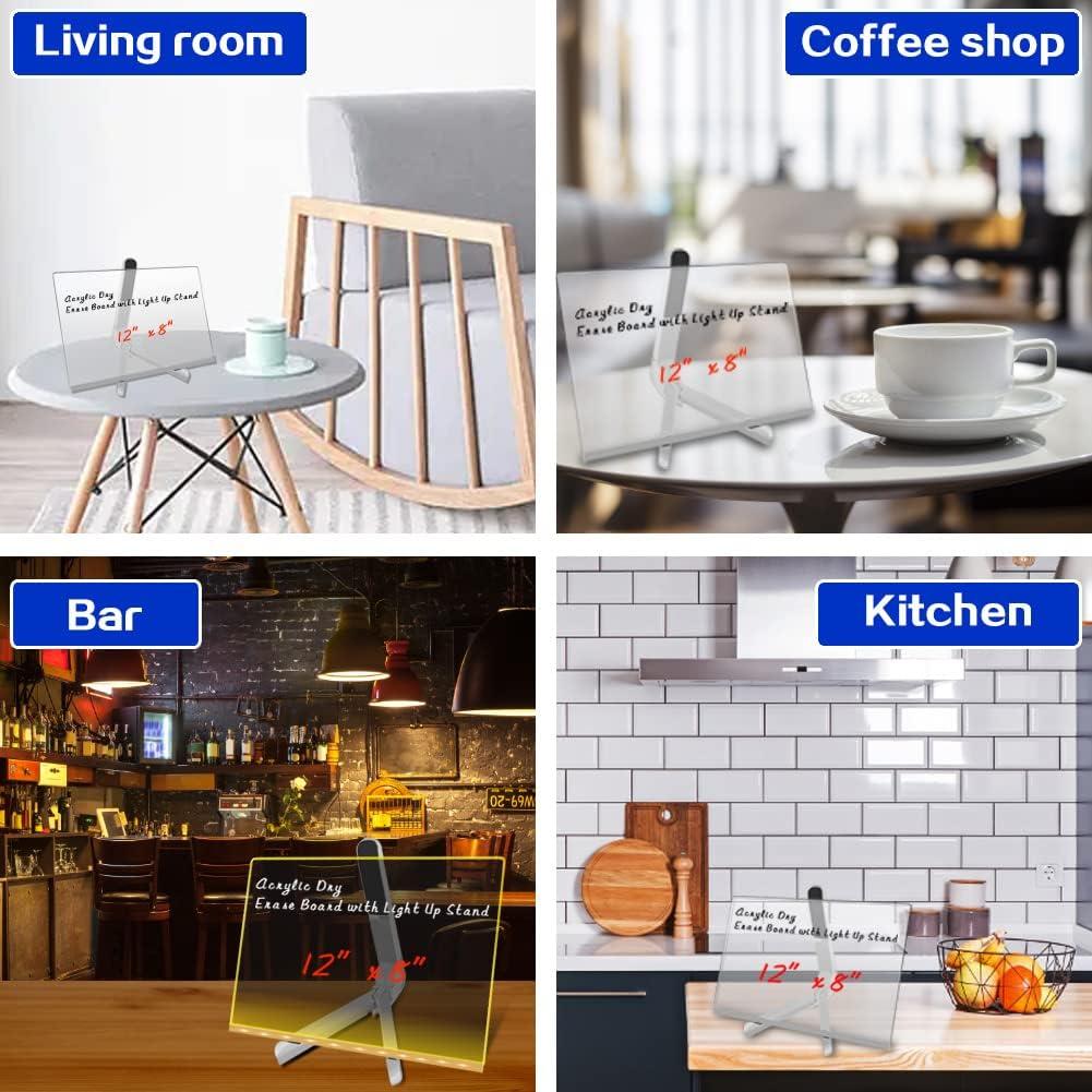 Tablero Acrílico Iluminado 30x20 cm TaTasay con 7 Bolígrafos