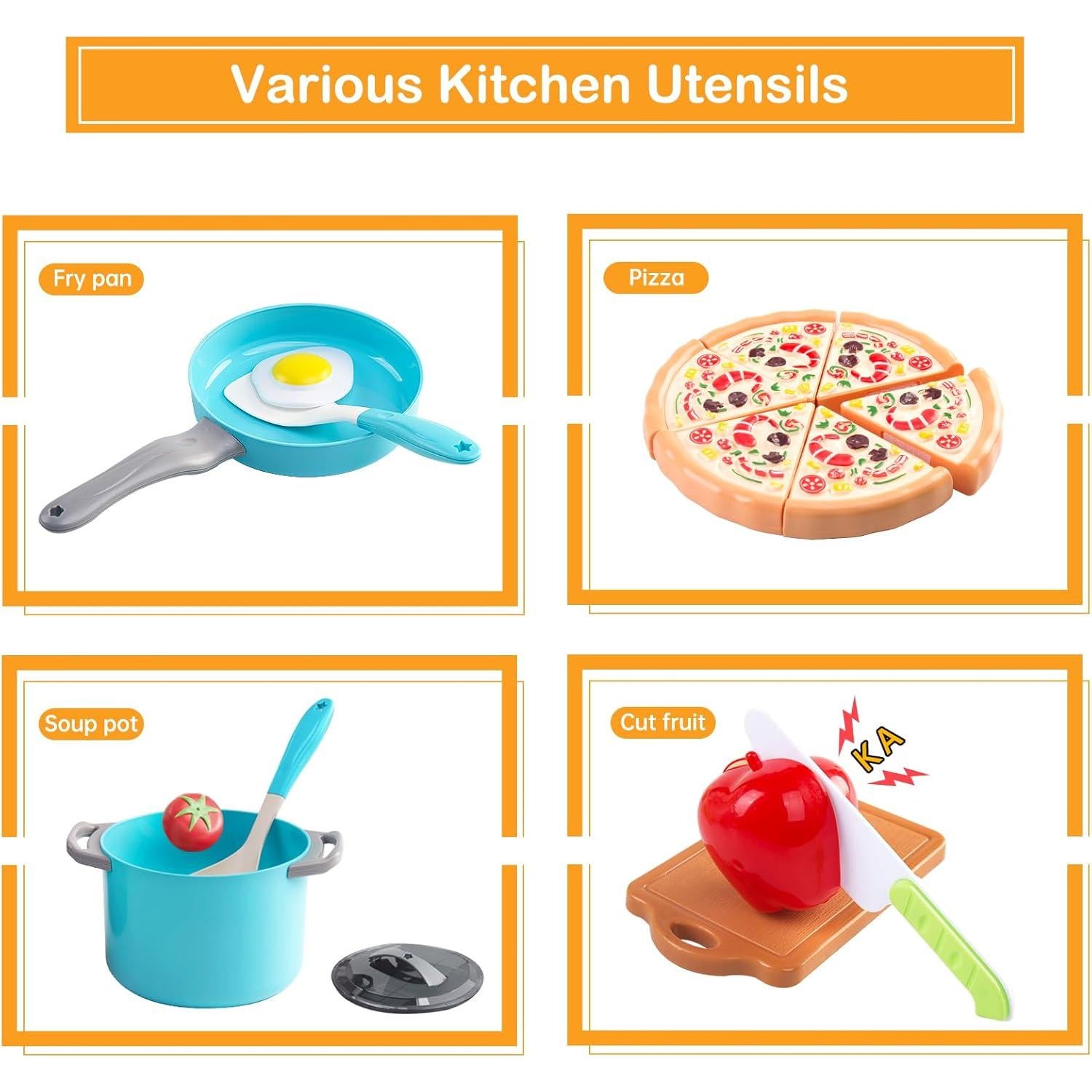 Juego de Cocina 150Pcs JokerKing - Accesorios para Niños Turquesa