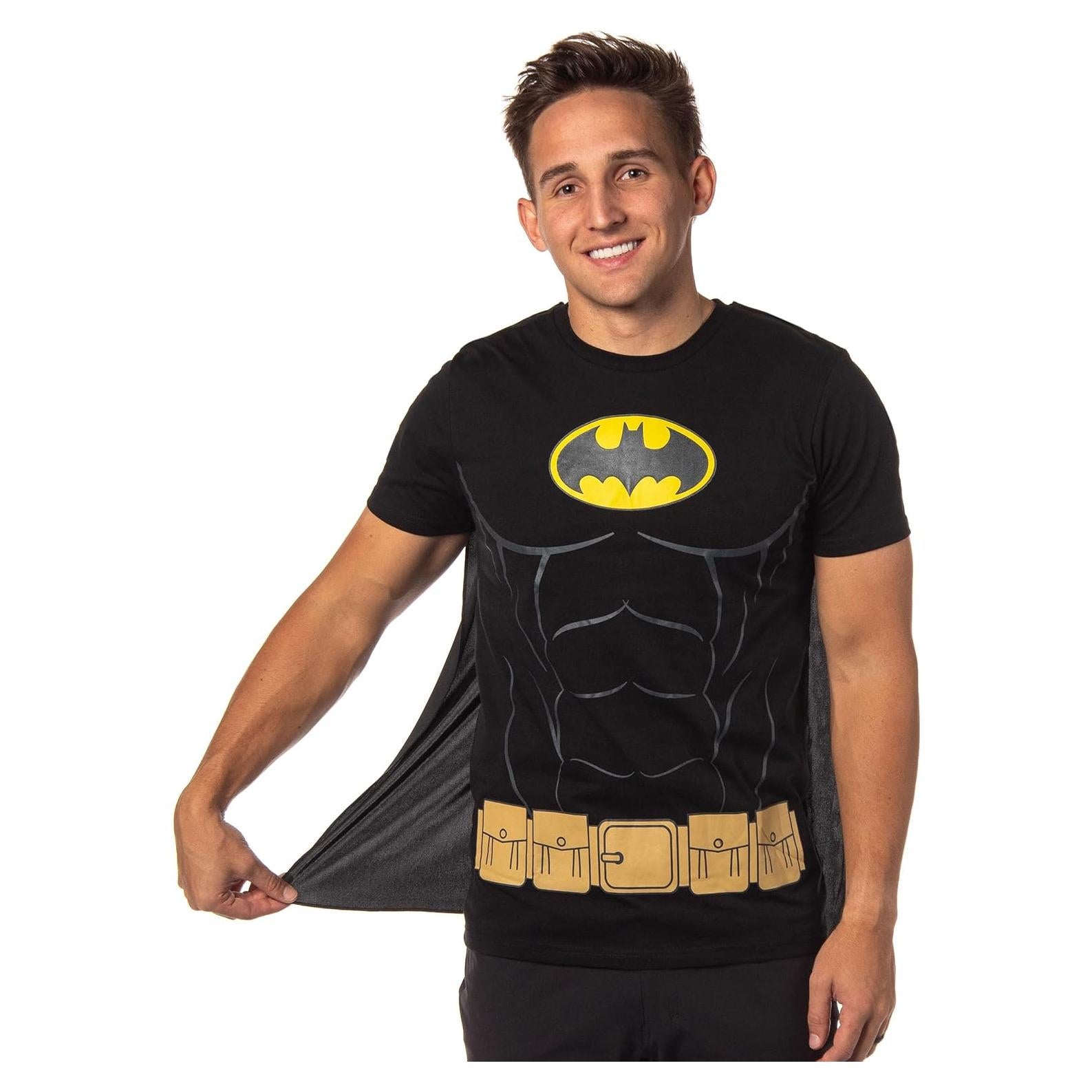 Camisa de disfraz Batman DC Comics con capa desmontable