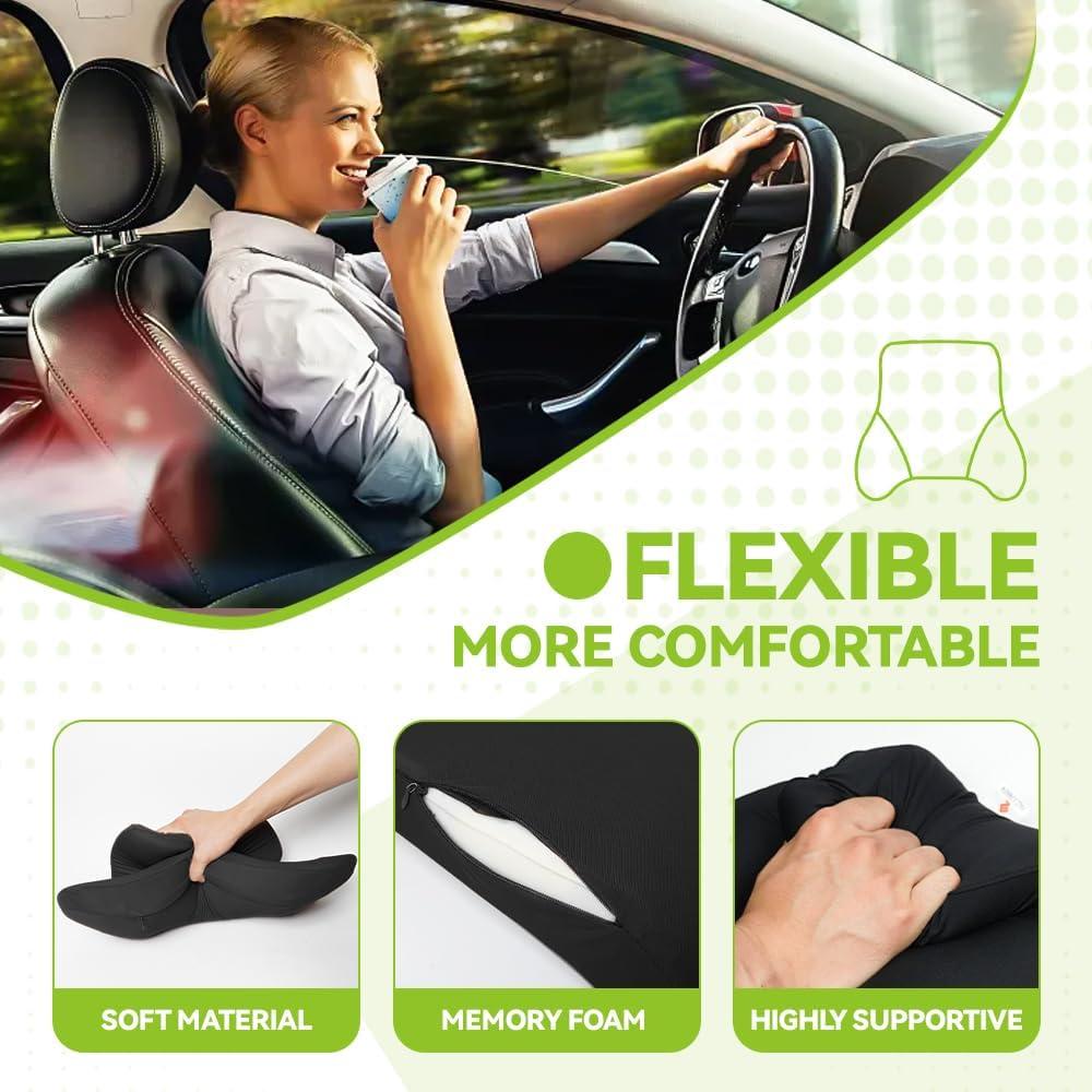 Cojín Lumbar Espuma Viscoelástica FAIZJUNBEN Negro 35.56x17.78cm