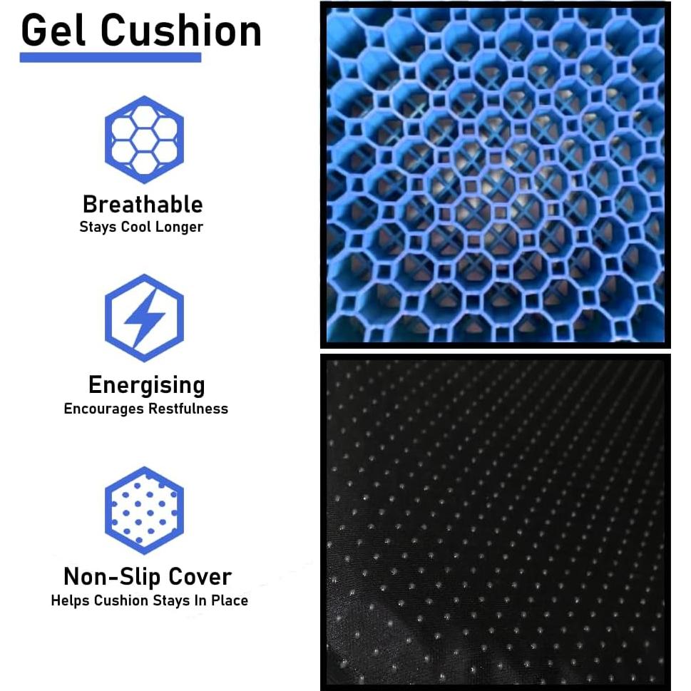 Cojín de Gel Azul Grande ComforTec - Alivio de Presión y Enfriamiento