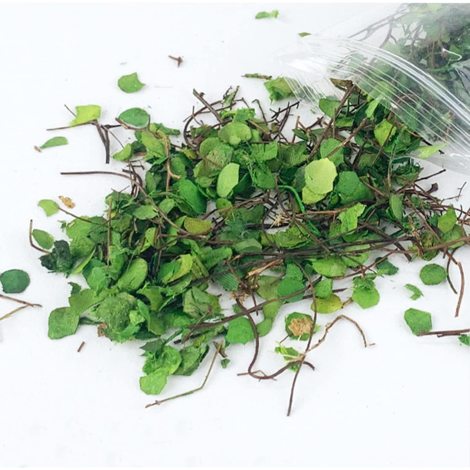 Cayway 3 Pack Model Scenery Leaf, Realistic Miniature Leaves and Artificial Bark, Simulation Leaves with Tweezers for Train Landscape Railway Artificial Grass Modeling