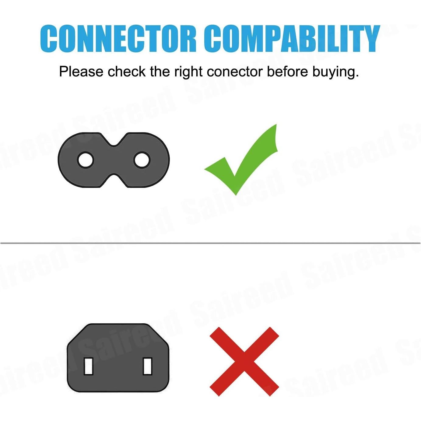 Cable de alimentación 2 clavijas Saireed 2,5m para refrigerador