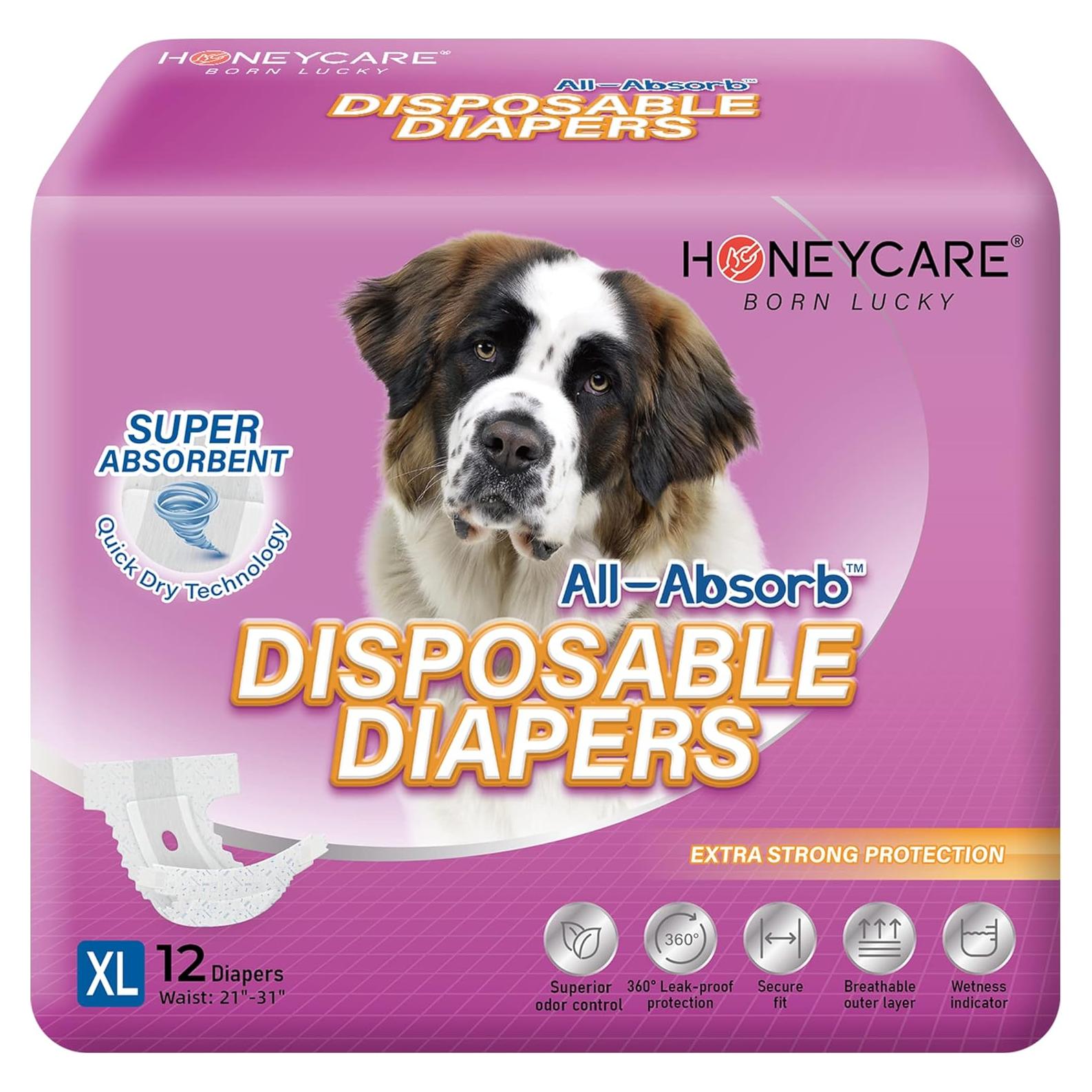 Pañales Desechables para Perros HONEY CARE XL 12 Unidades