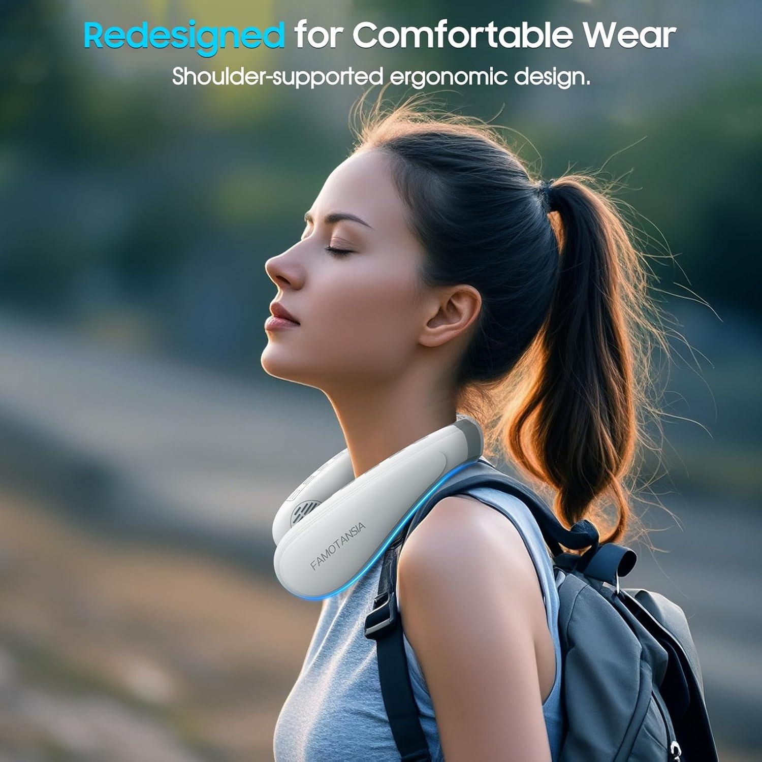 Ventilador de Cuello FAMOTANSIA Portátil 5200mAh Blanco