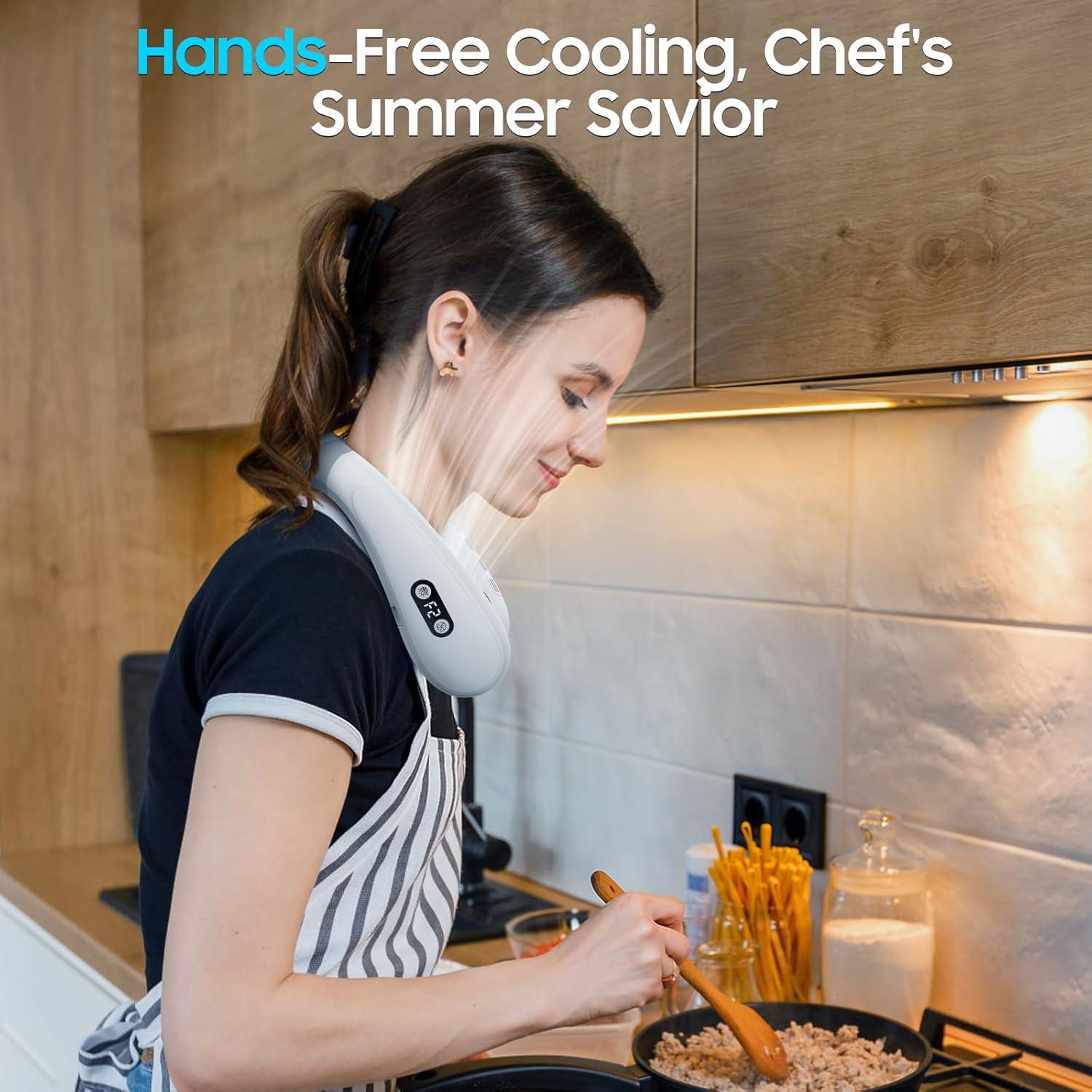 Ventilador de Cuello FAMOTANSIA Portátil 5200mAh Blanco