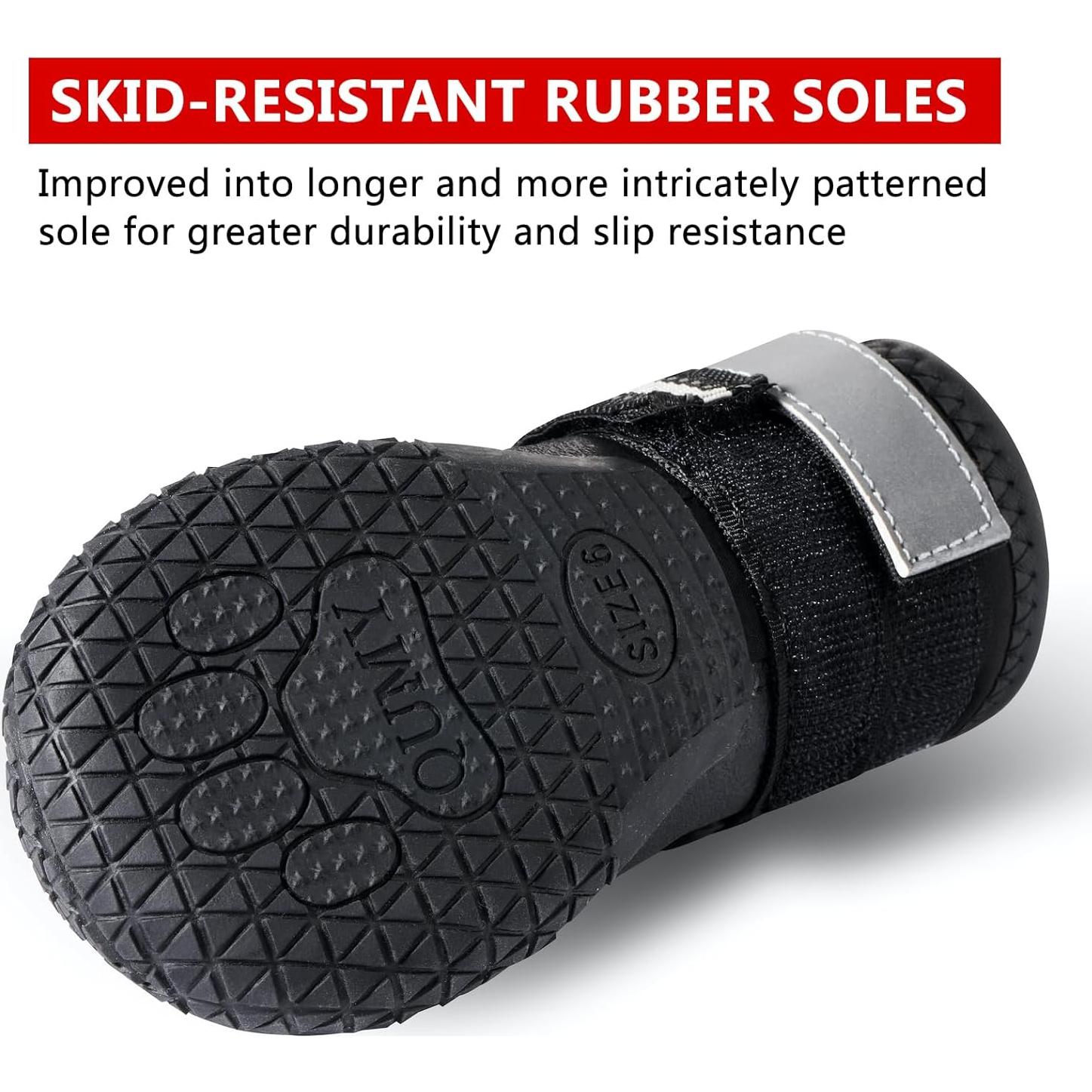 Botas para Perros QUMY Tamaño 1, Impermeables y Antideslizantes