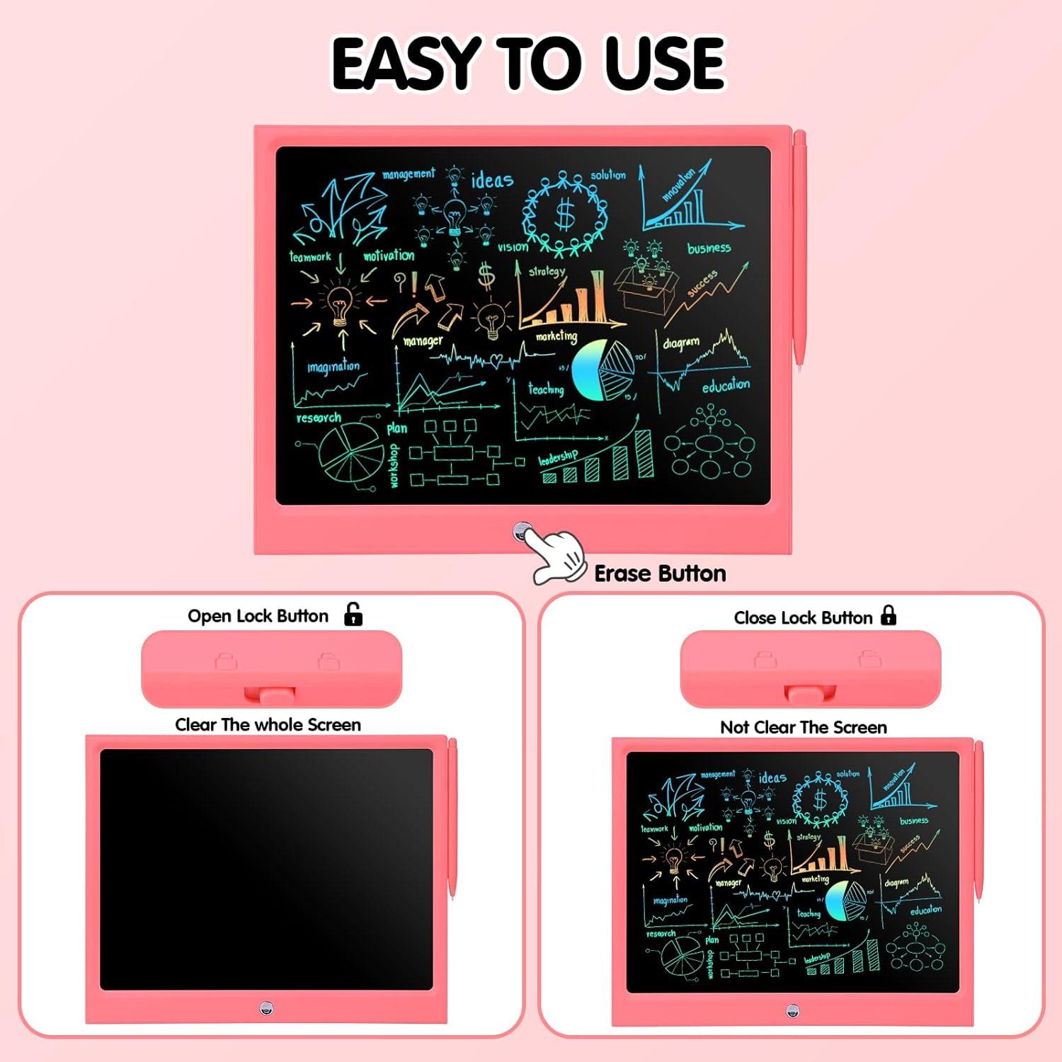 EooCoo Tableta de Escritura LCD 15" Rosa para Niños