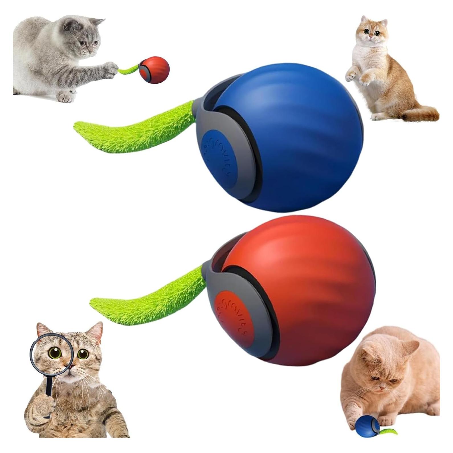 Bola de Juguete Automática para Gatos Speedy Tail 2.0 - Naranja y Azul