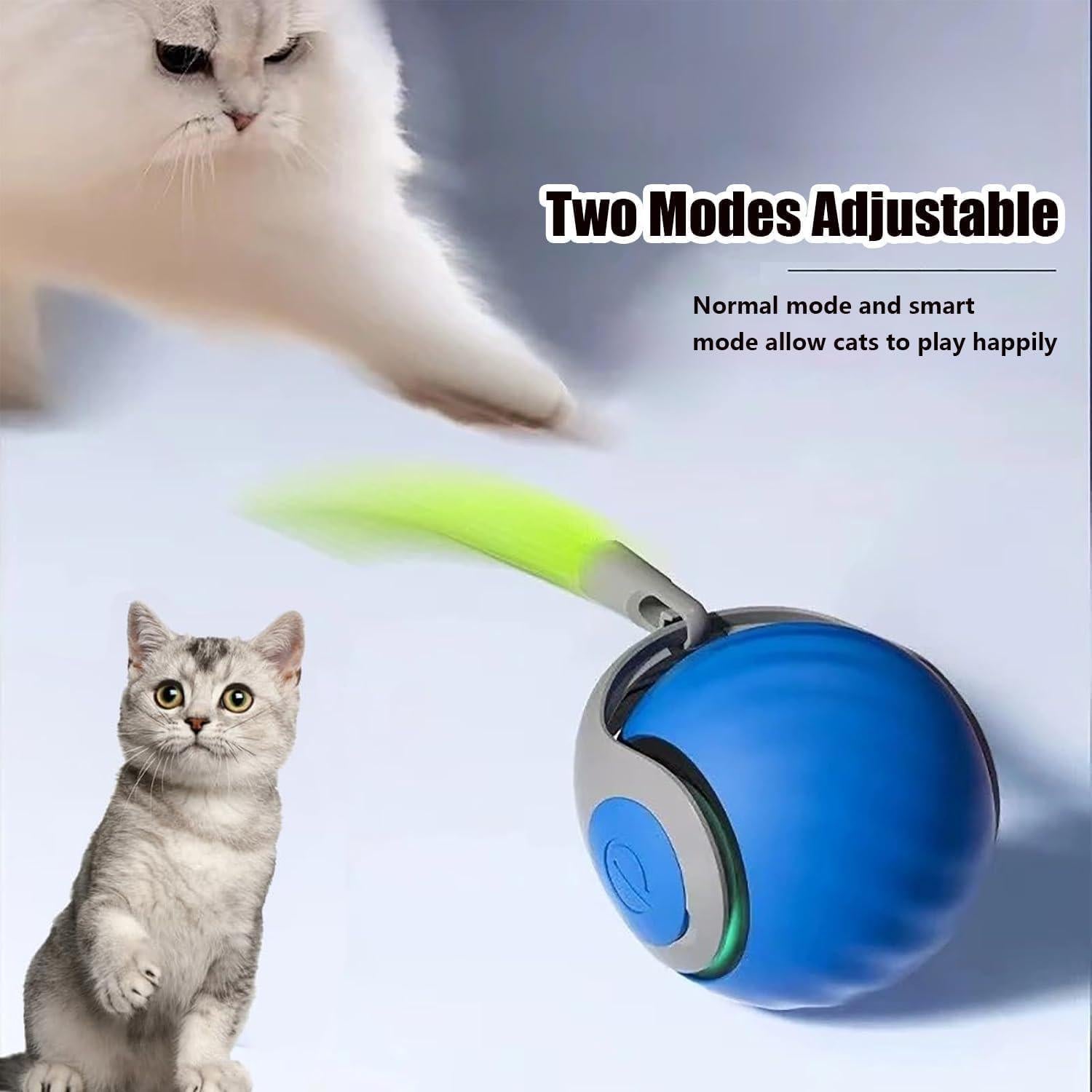 Bola de Juguete Automática para Gatos Speedy Tail 2.0 - Naranja y Azul
