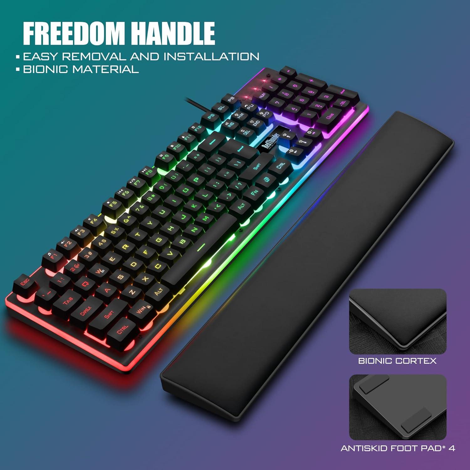 Combo Teclado y Ratón RedThunder K10 RGB con Reposamuñecas