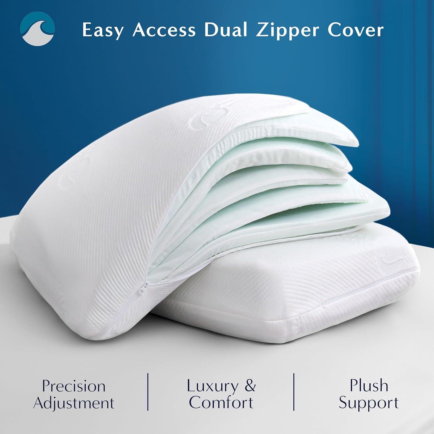 Almohada Ajustable Bluewave Bedding Versalayer - 5 Capas de Espuma con Memoria