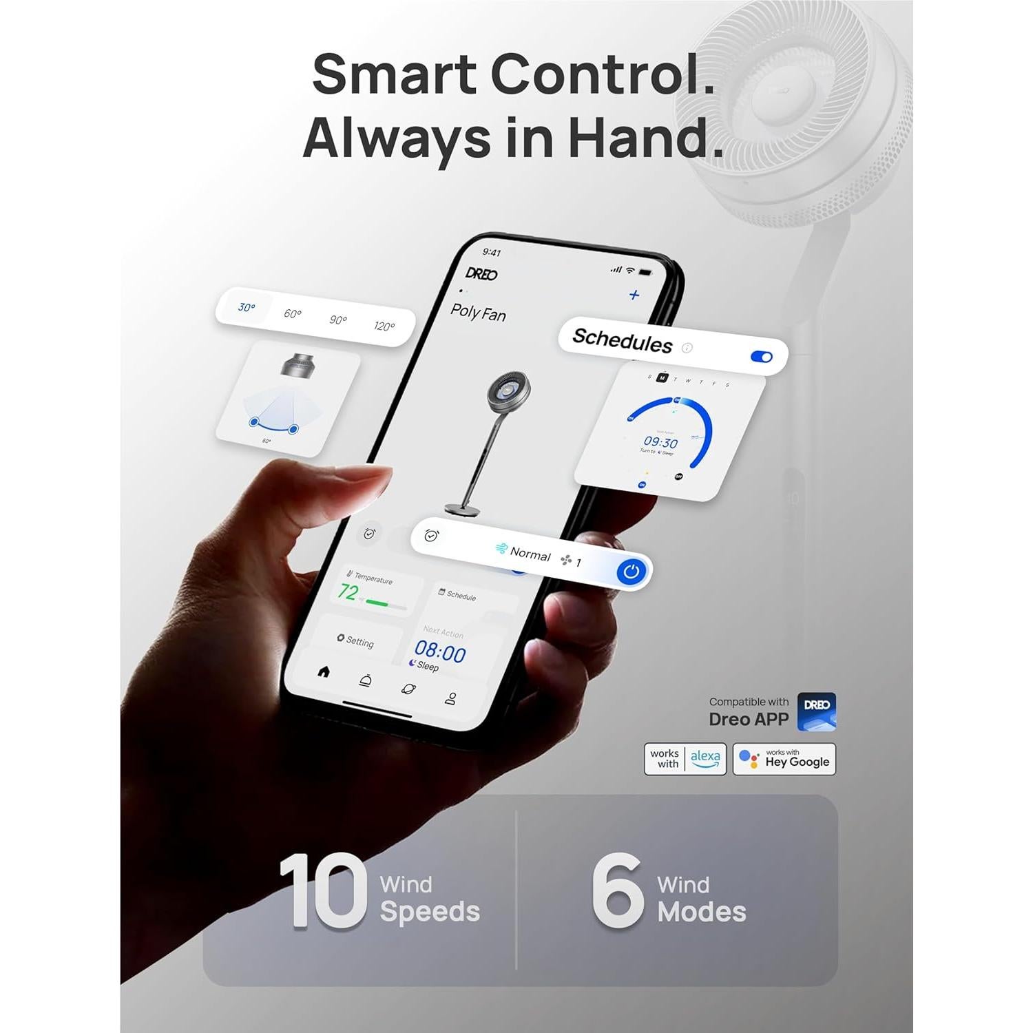 Ventilador de pedestal Dreo DR-HPF005S 10 aspas 10 velocidades