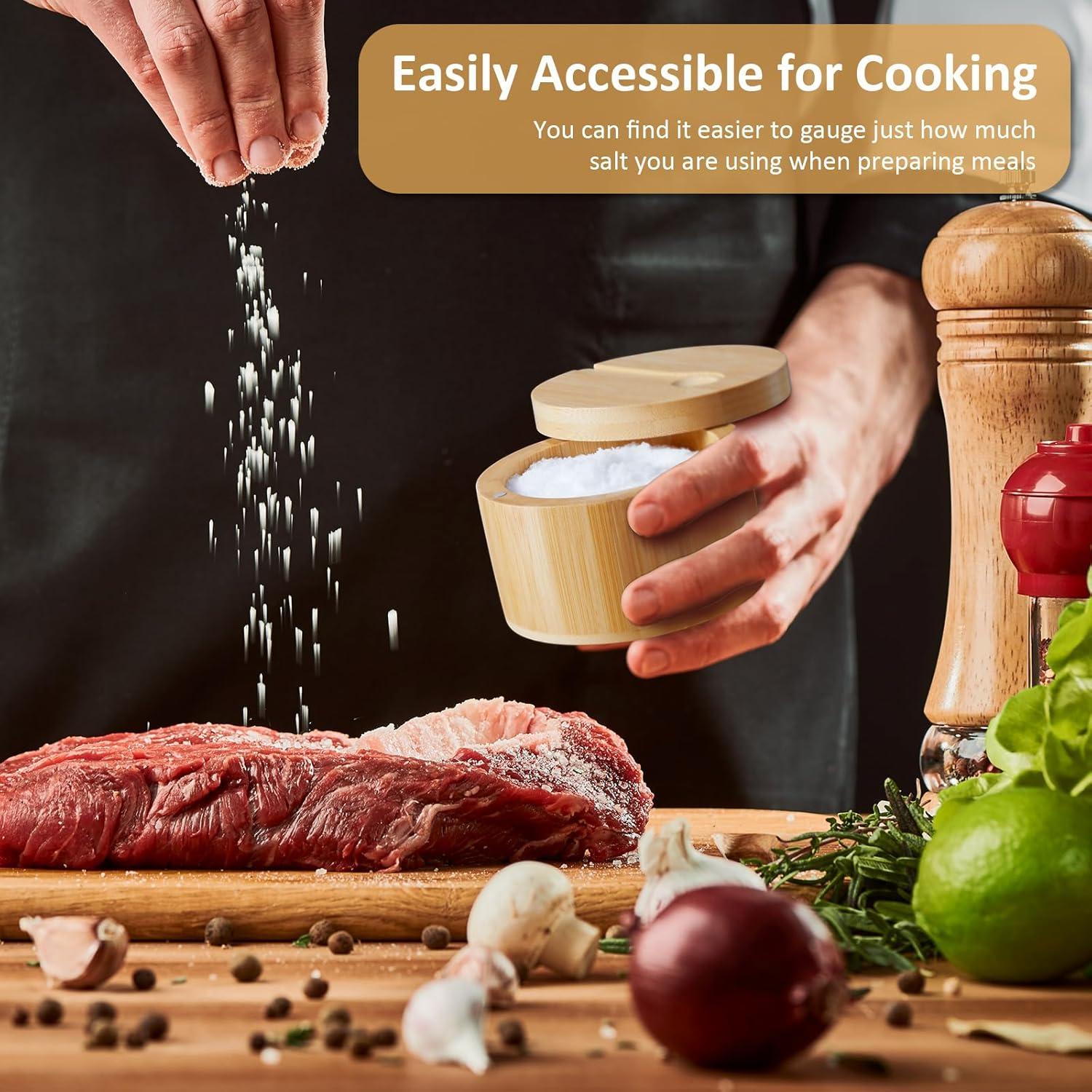 Salero de Bambú OUTNILI con Tapa Giratoria 207 g