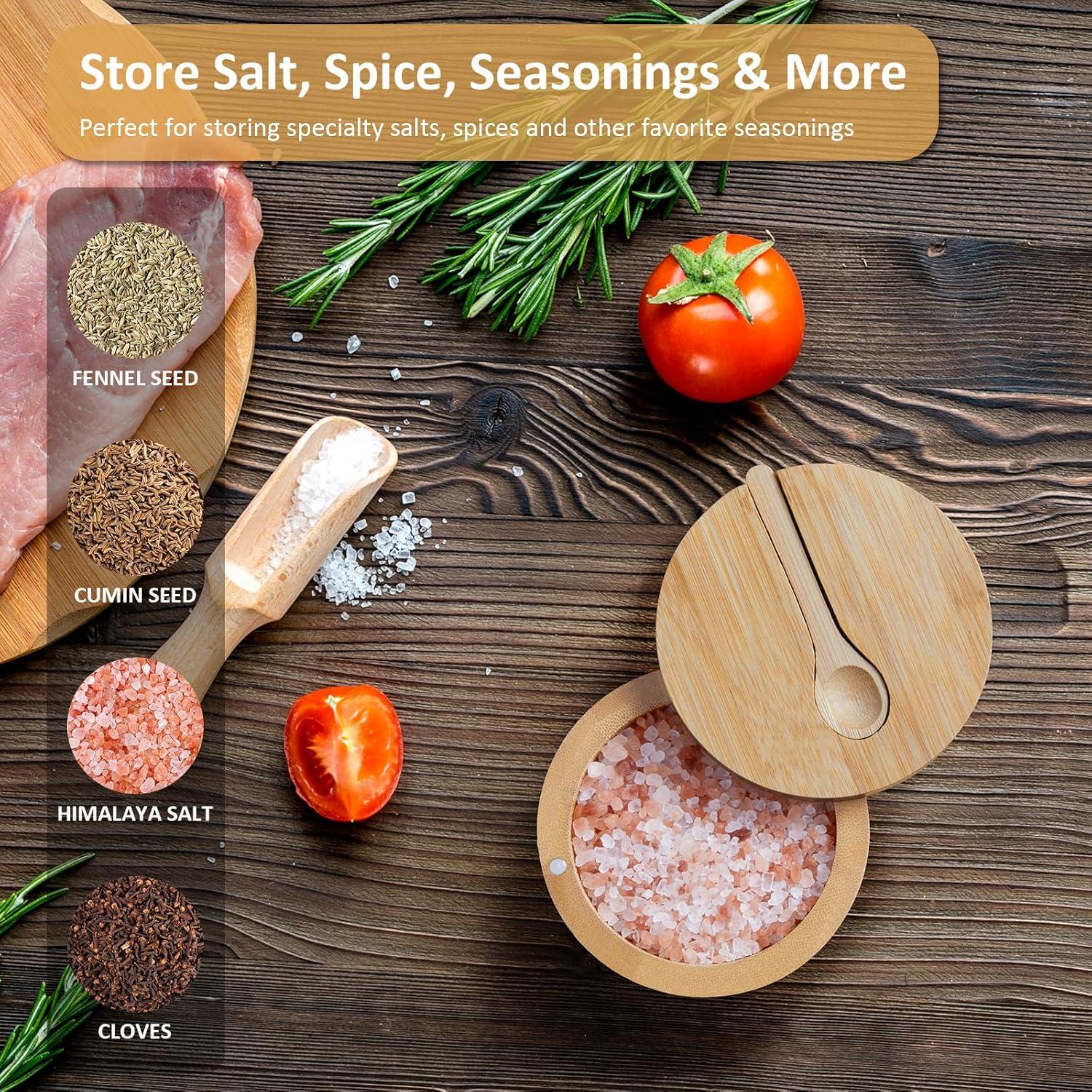 Salero de Bambú OUTNILI con Tapa Giratoria 207 g