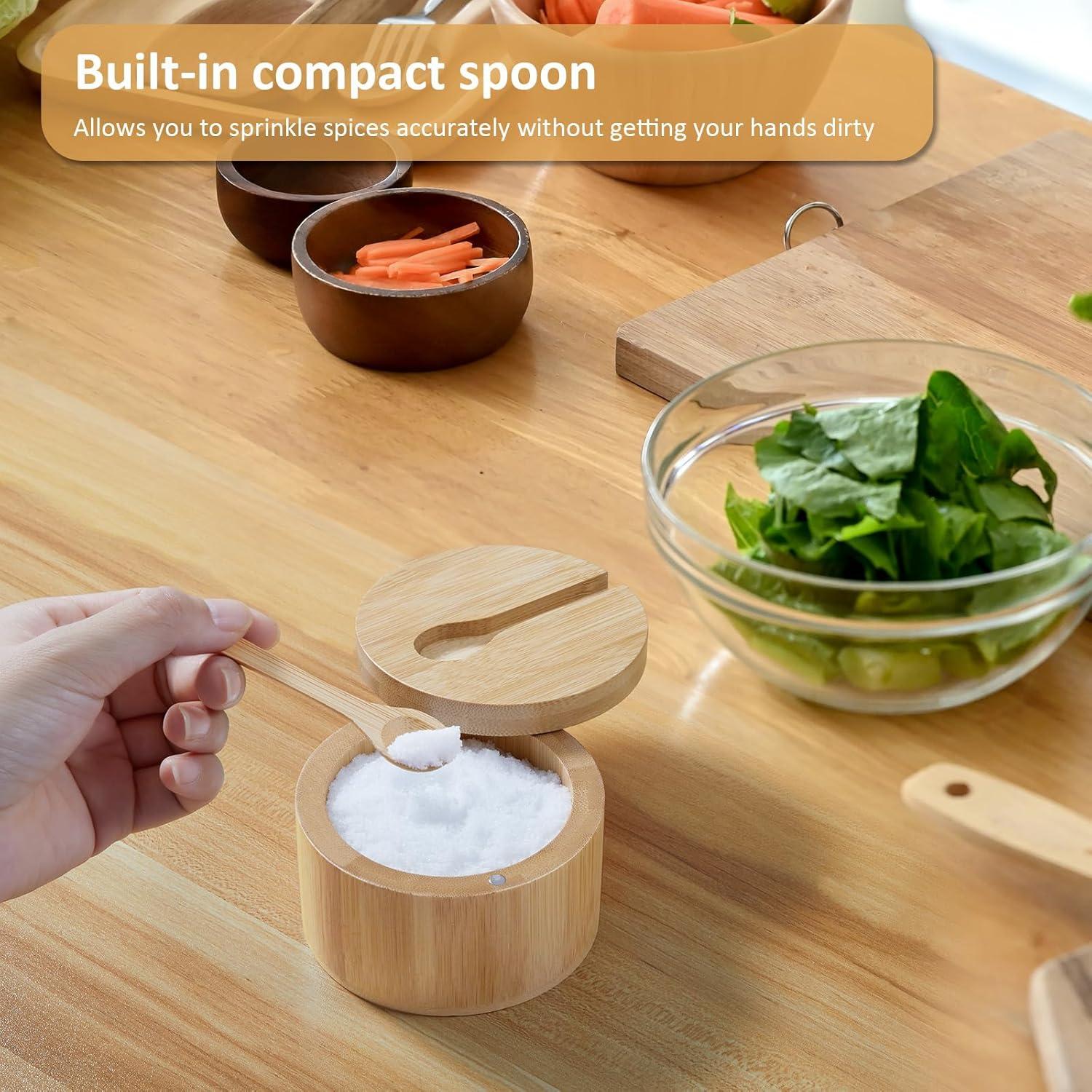 Salero de Bambú OUTNILI con Tapa Giratoria 207 g