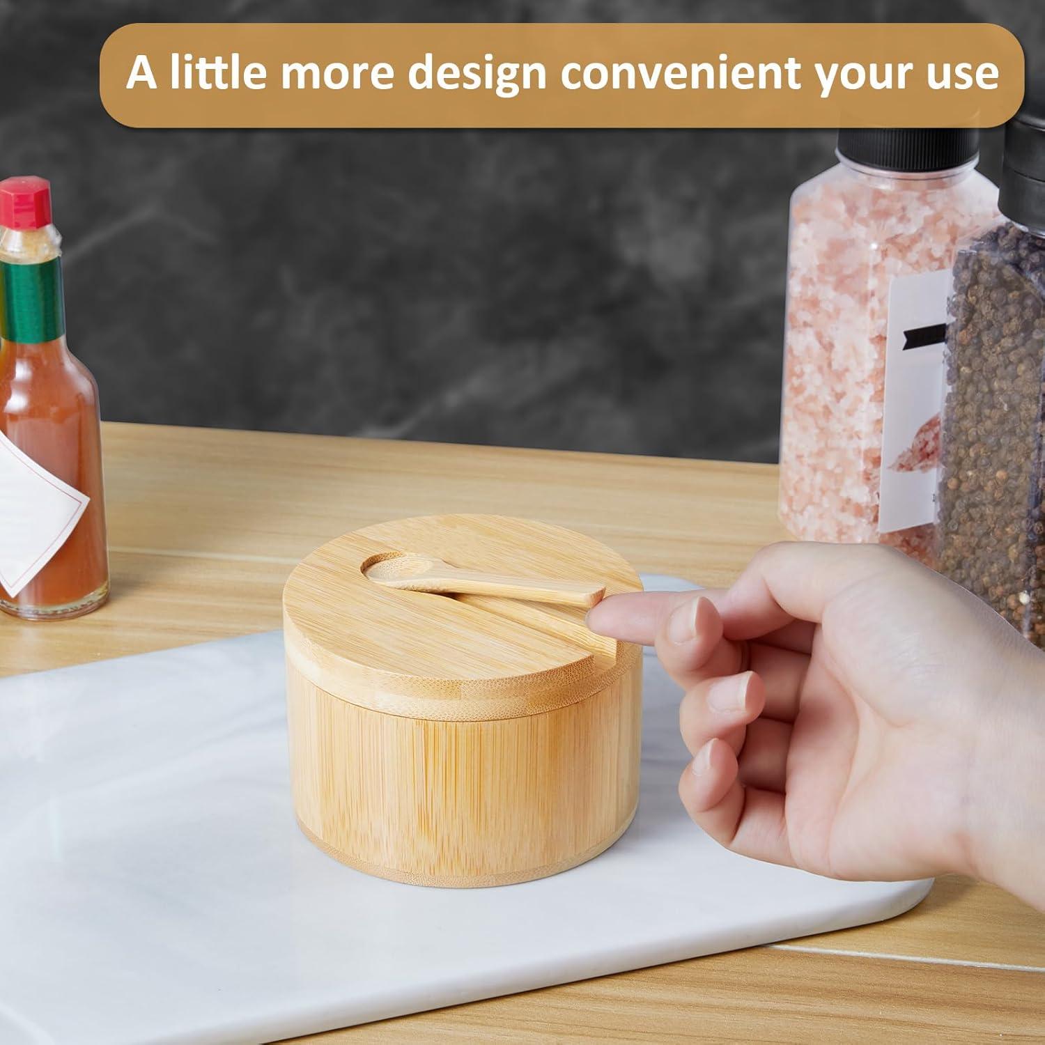 Salero de Bambú OUTNILI con Tapa Giratoria 207 g