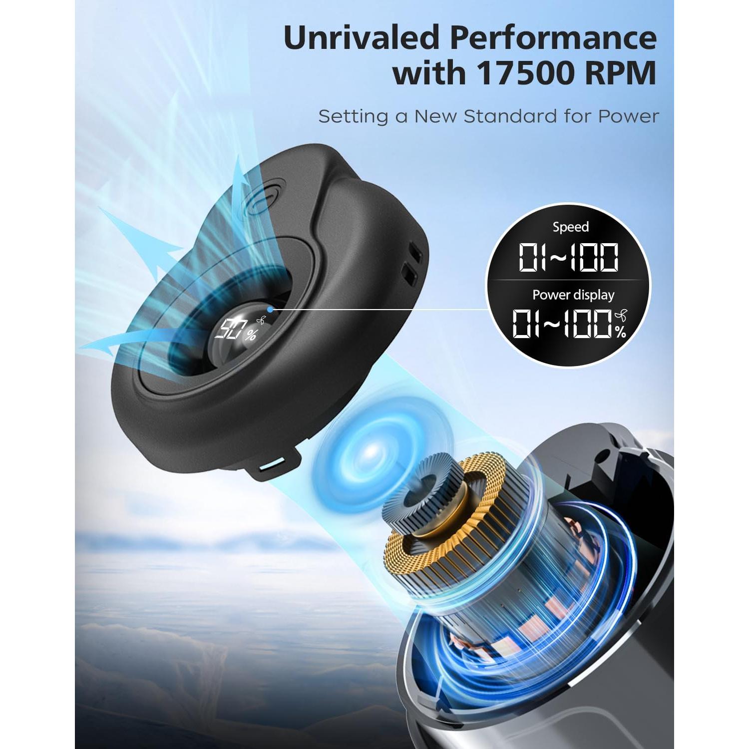 Ventilador de Cintura Portátil Nhpoi BP1185 con 100 Velocidades