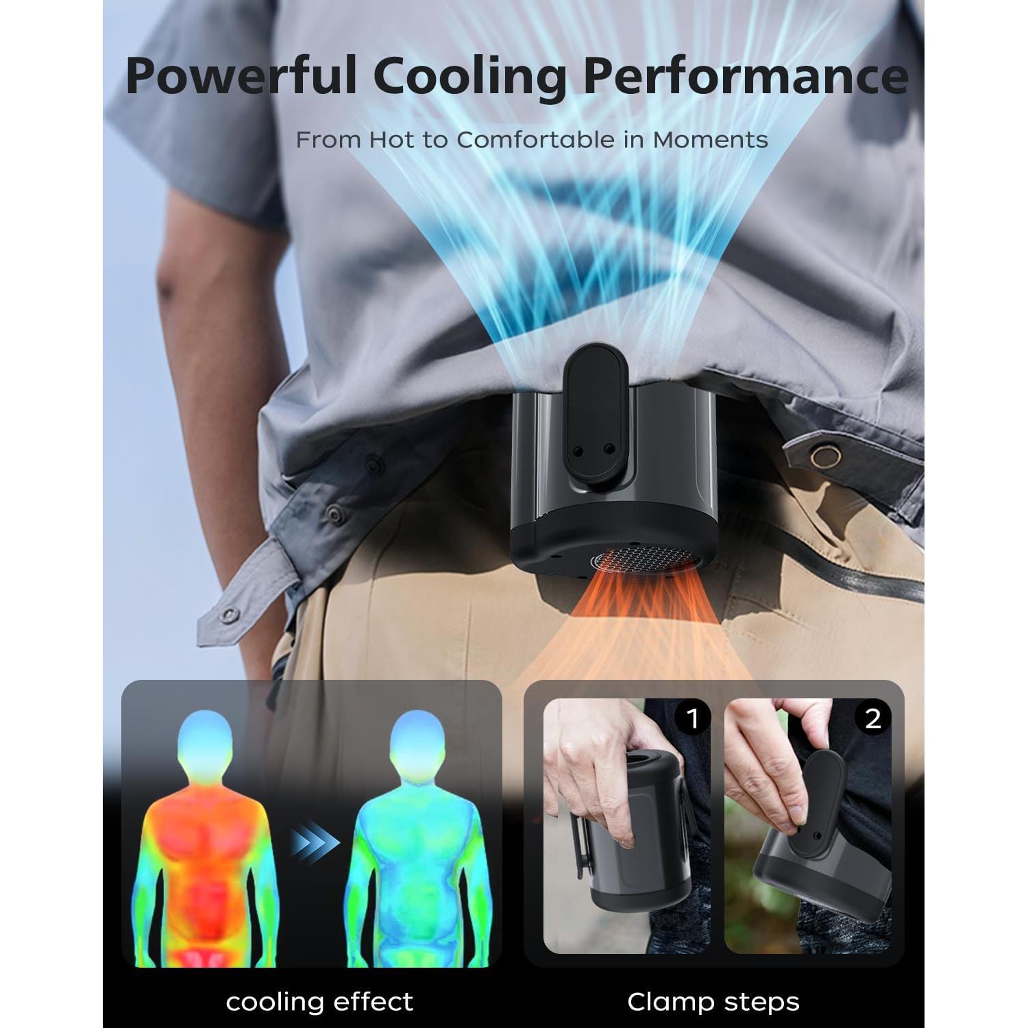 Ventilador de Cintura Portátil Nhpoi BP1185 con 100 Velocidades