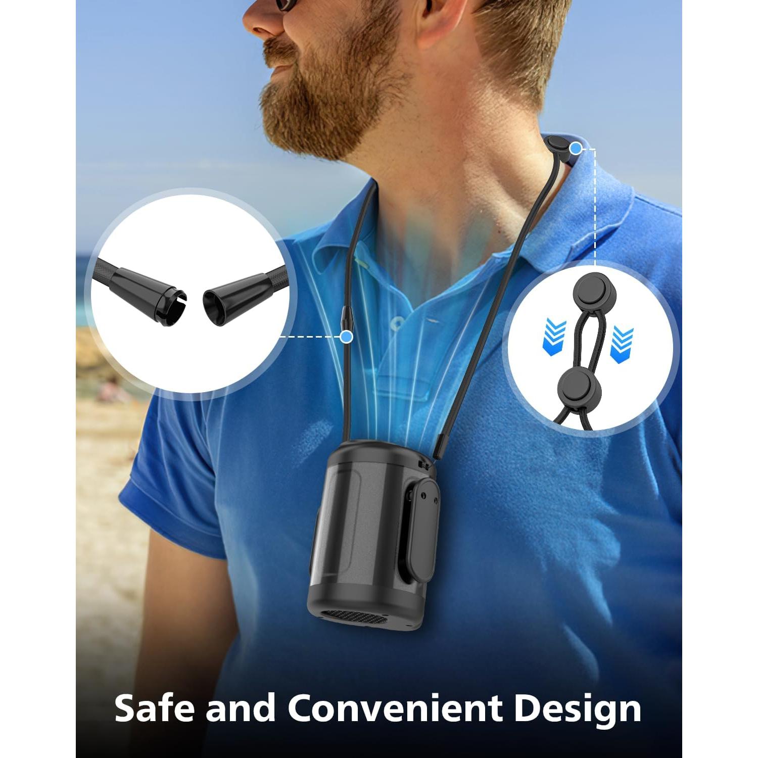 Ventilador de Cintura Portátil Nhpoi BP1185 con 100 Velocidades