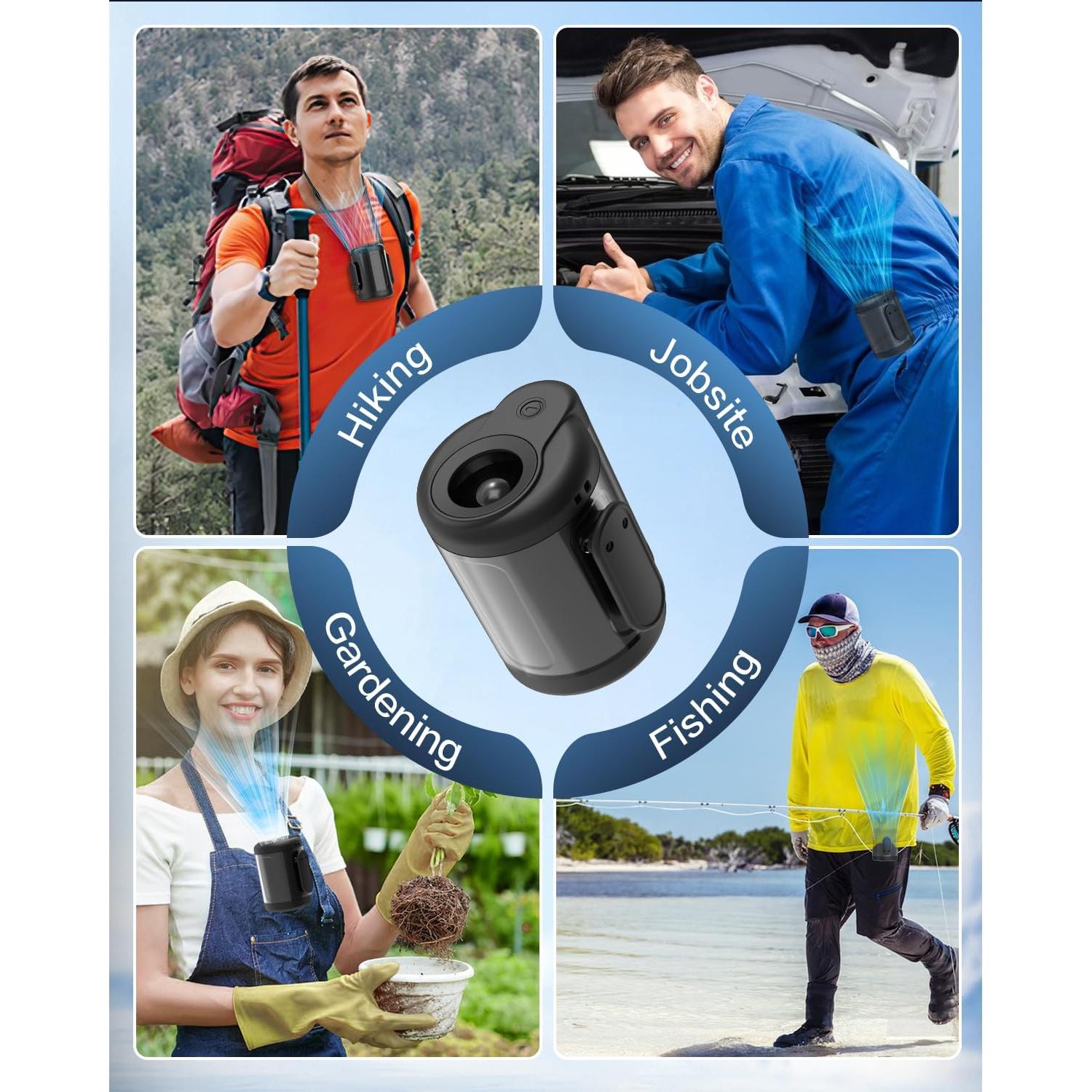 Ventilador de Cintura Portátil Nhpoi BP1185 con 100 Velocidades