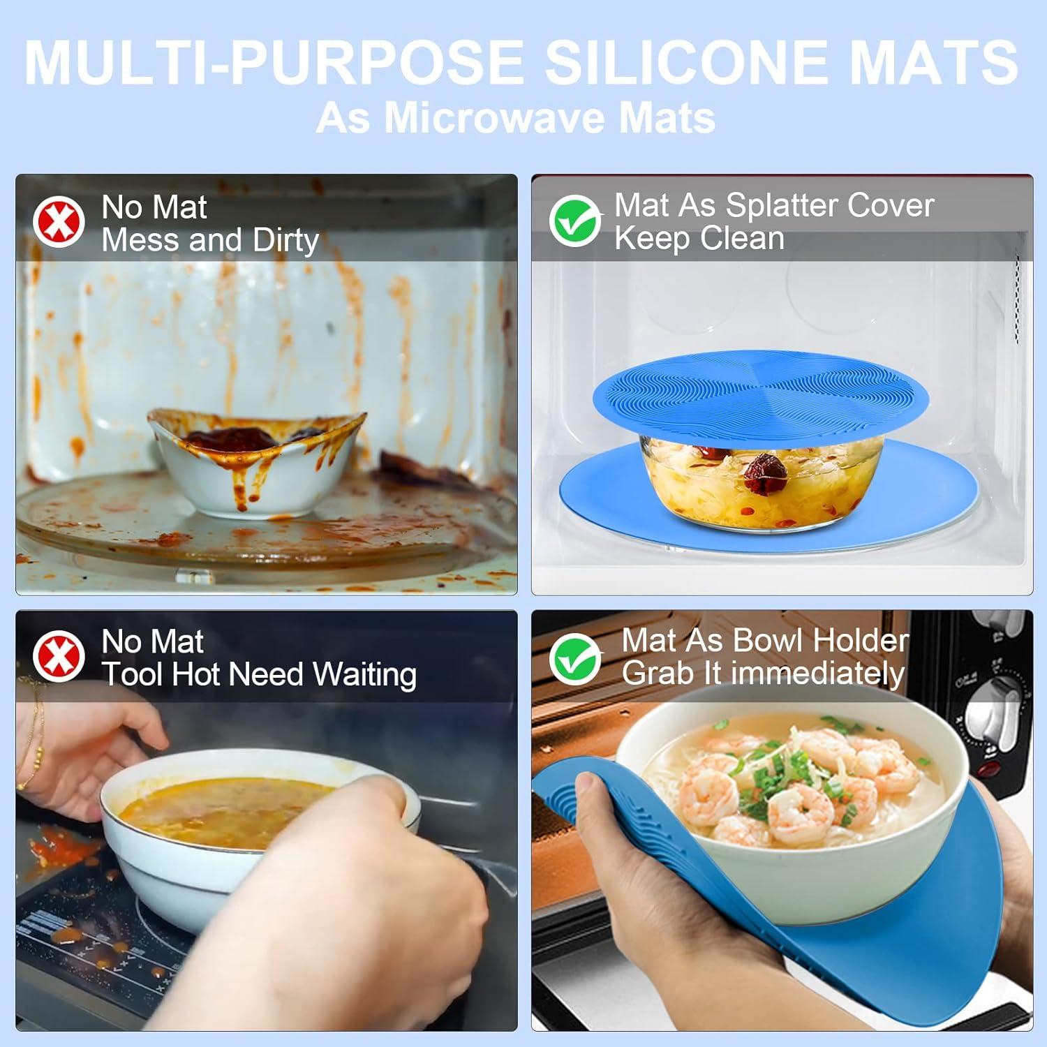 Alfombrilla Multiuso KooMall 3 Piezas Silicona Azul 20-30 cm