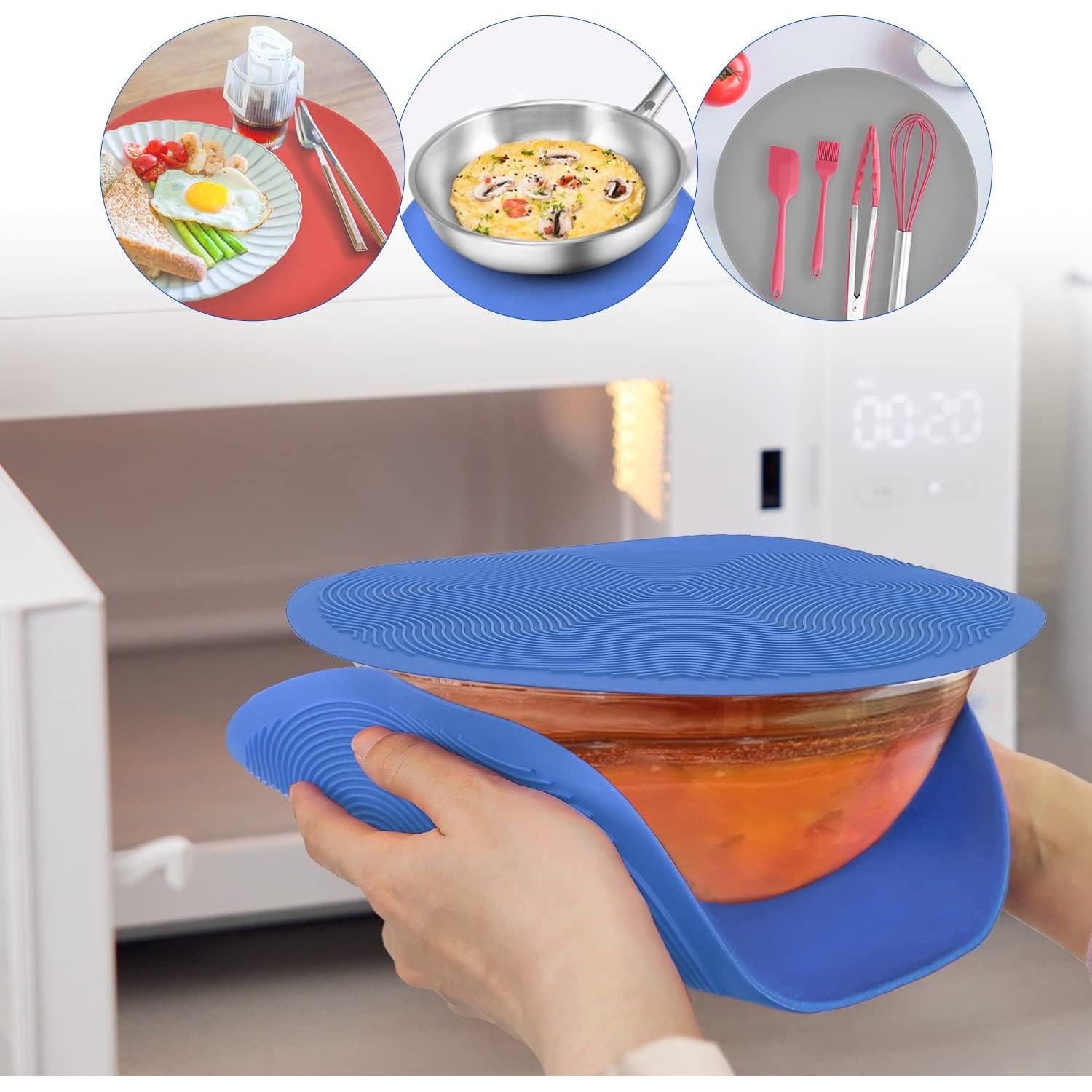 Alfombrilla Multiuso KooMall 3 Piezas Silicona Azul 20-30 cm