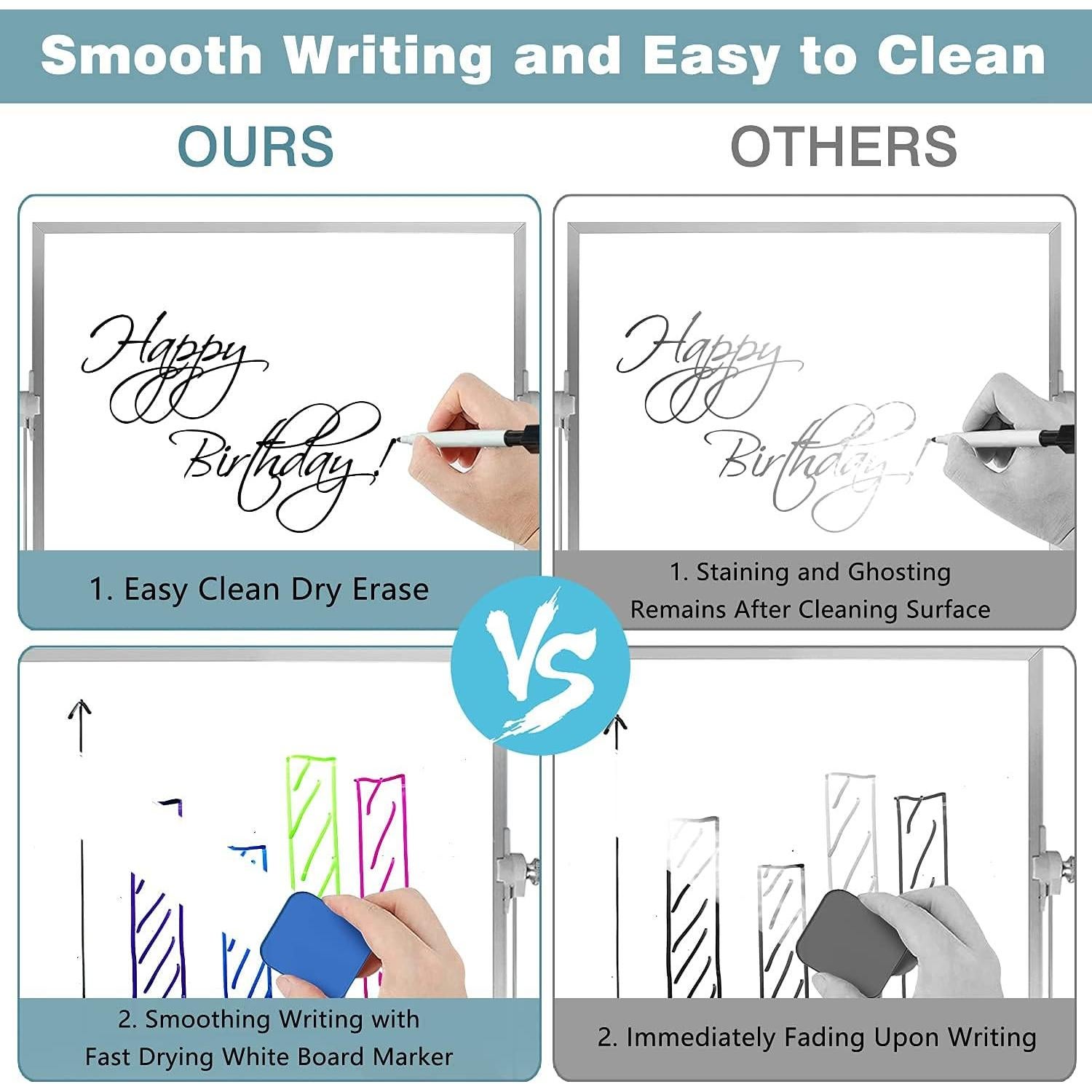 Pizarra Blanca Borrable OWill Doble Cara A4 con Soporte