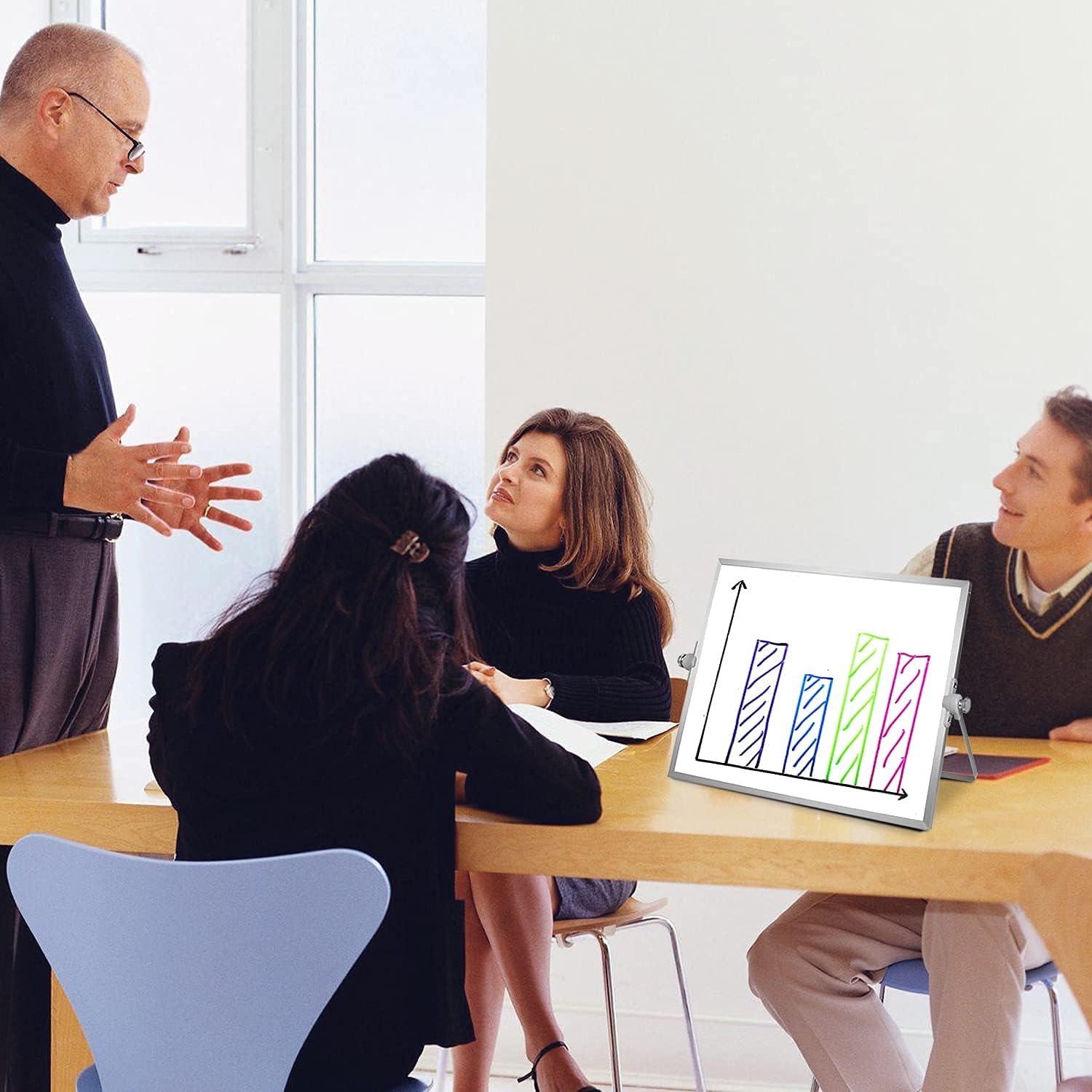 Pizarra Blanca Borrable OWill Doble Cara A4 con Soporte