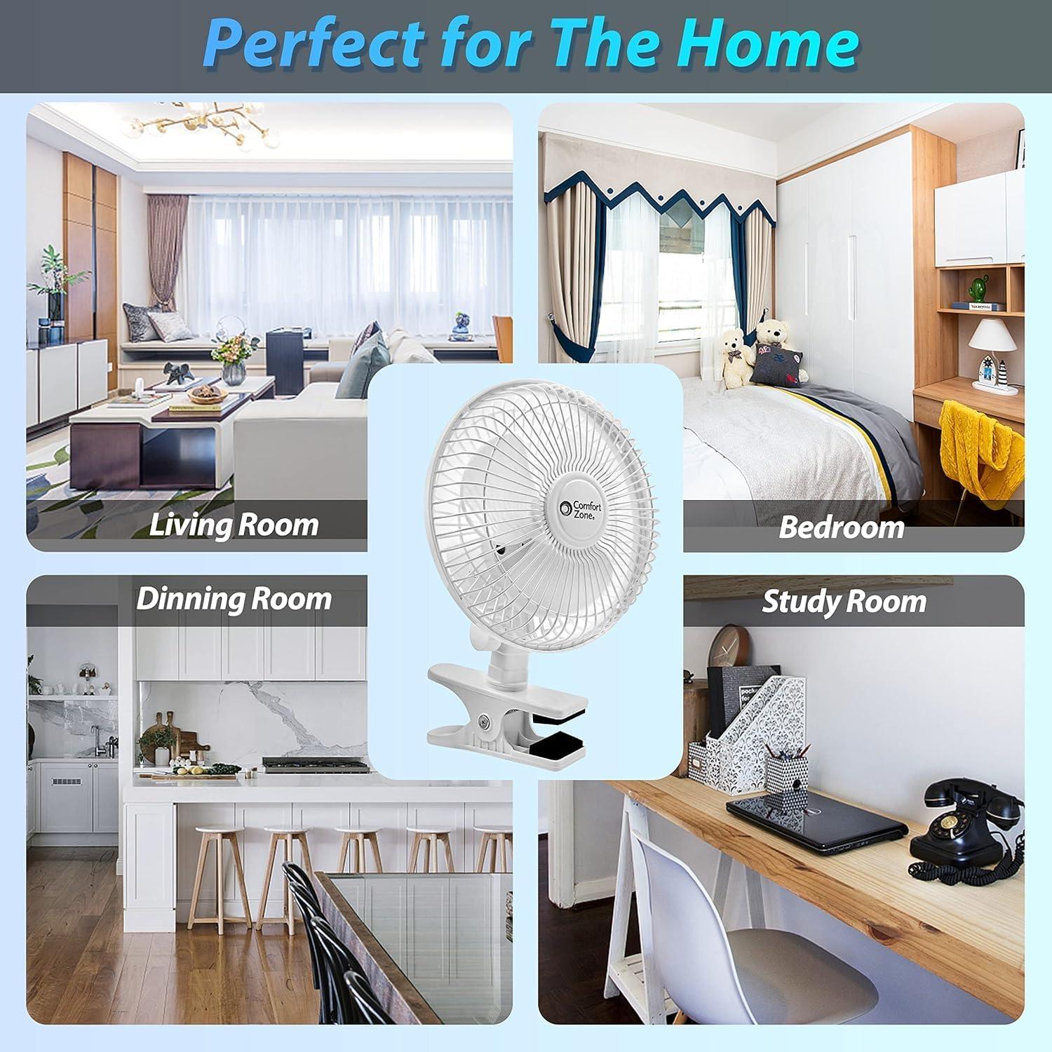 Ventilador de Mesa Clip Zona de Confort 6" Negro 2 Velocidades