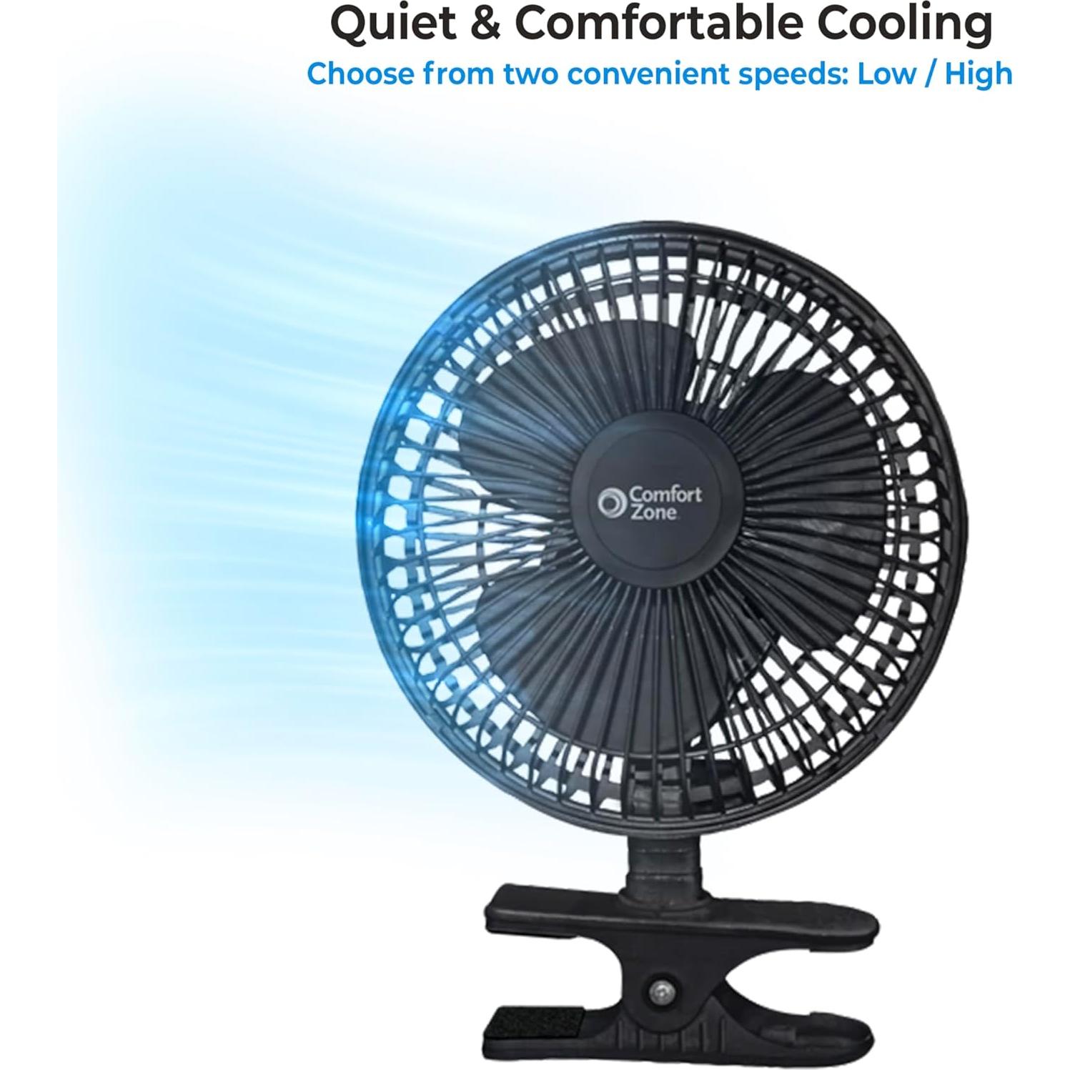 Ventilador de Mesa Clip Zona de Confort 6" Negro 2 Velocidades