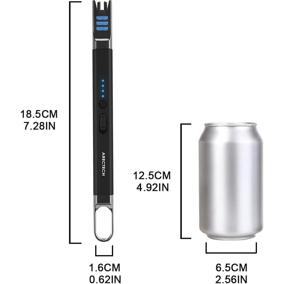 Encendedor Eléctrico Recargable USB ARECTECH Largo Negro