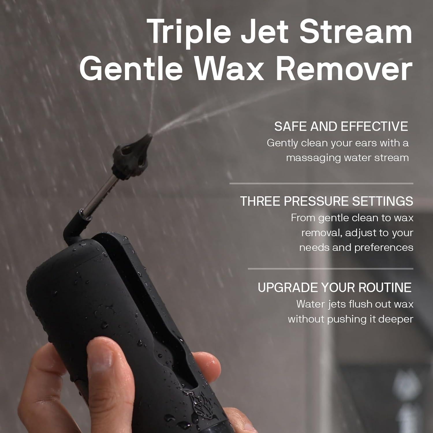 Limpiador de Oídos Eléctrico Wush Pro Black Wolf - Triple Chorro