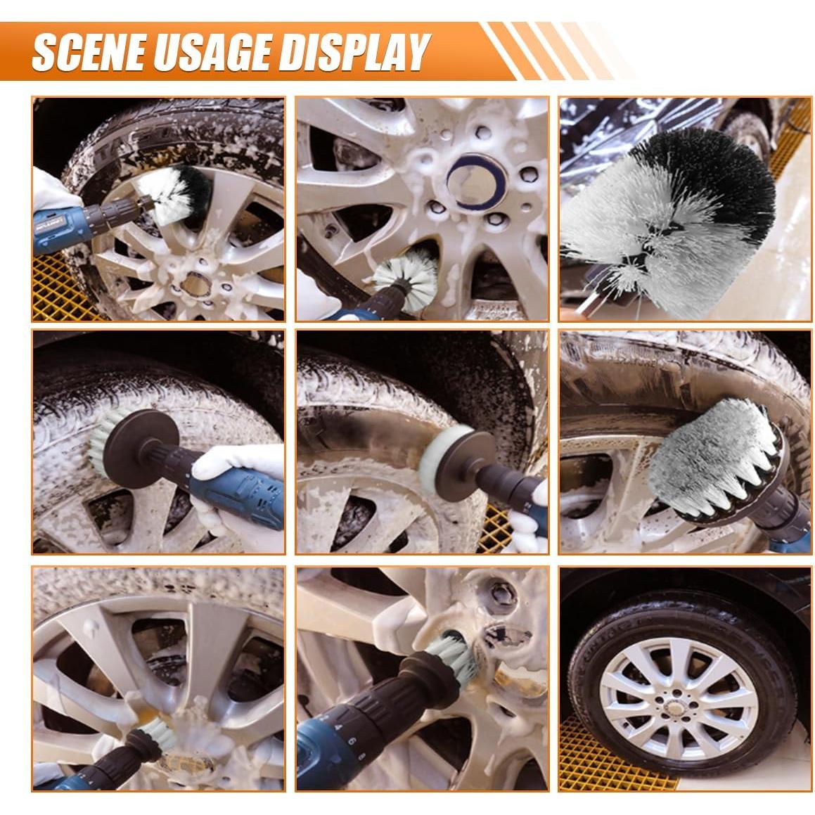 Juego de Cepillos de Detalle para Automóviles BDZMC 3 Piezas