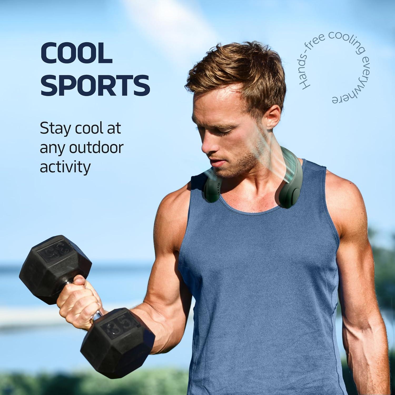 Ventilador de Cuello NEXAIR NF011-GR Verde Recargable 3 Velocidades