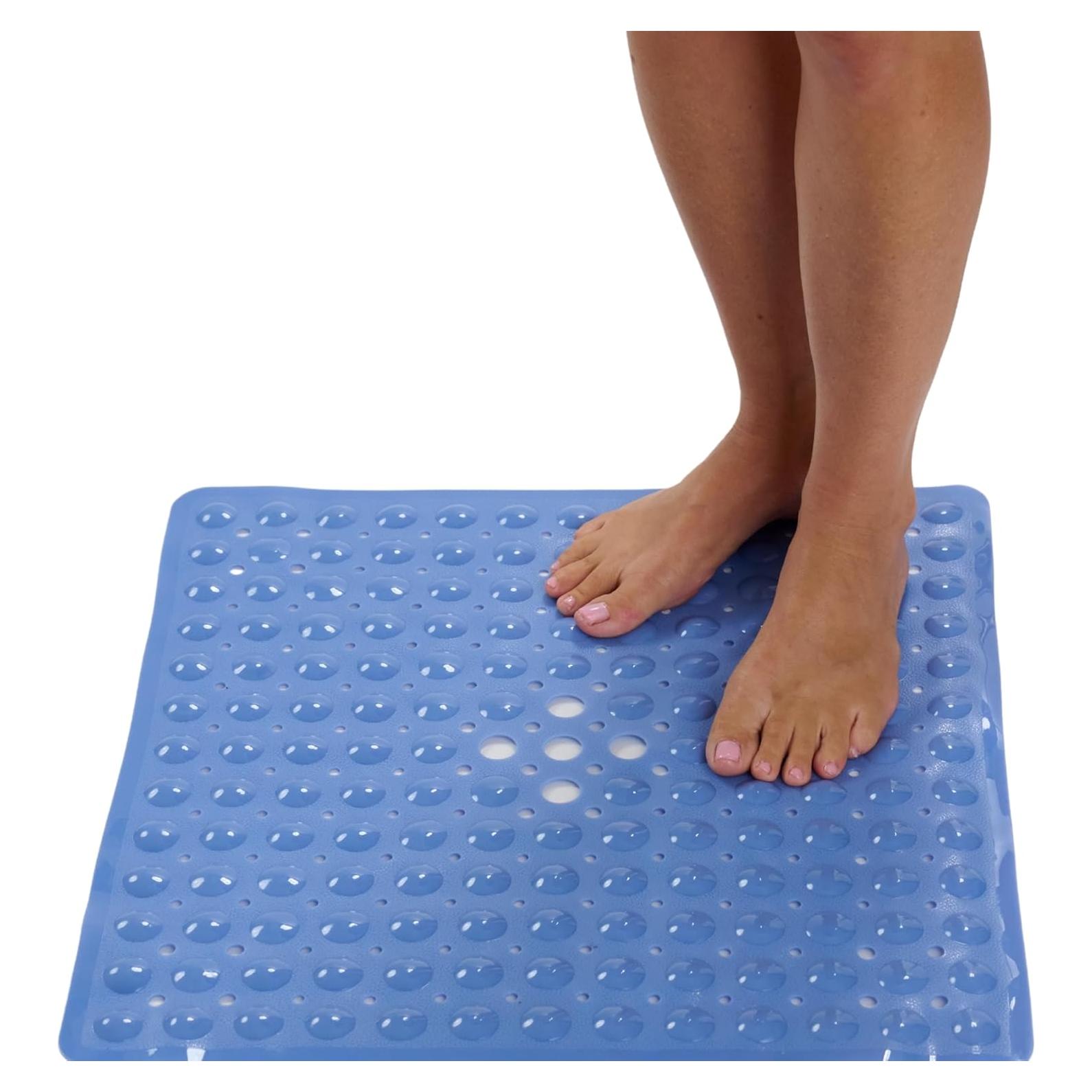 Alfombrilla de Ducha Antideslizante ENKOSI 53x53 cm Azul Aqua