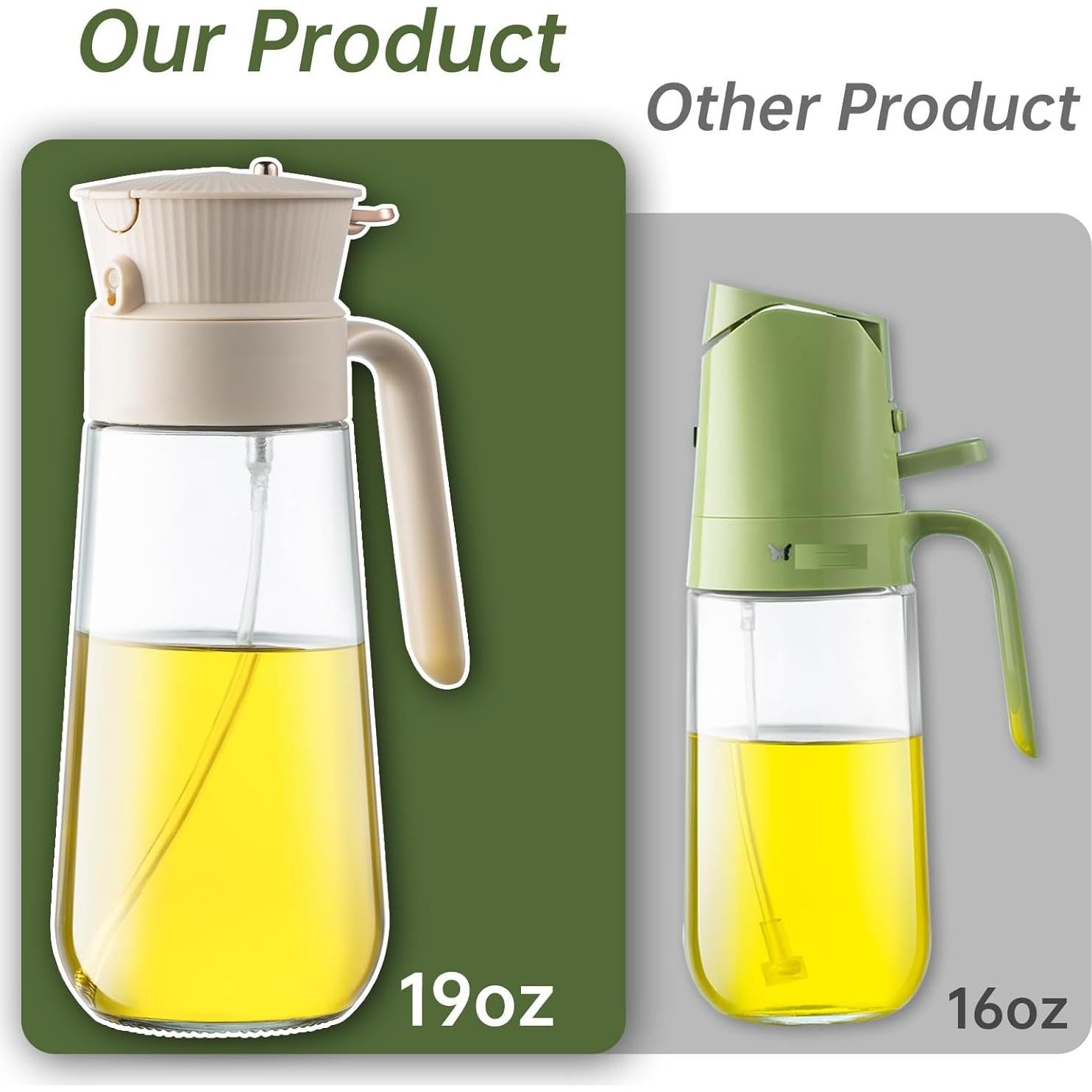 Botella dispensadora de aceite de oliva THETCHRY 590ml vidrio