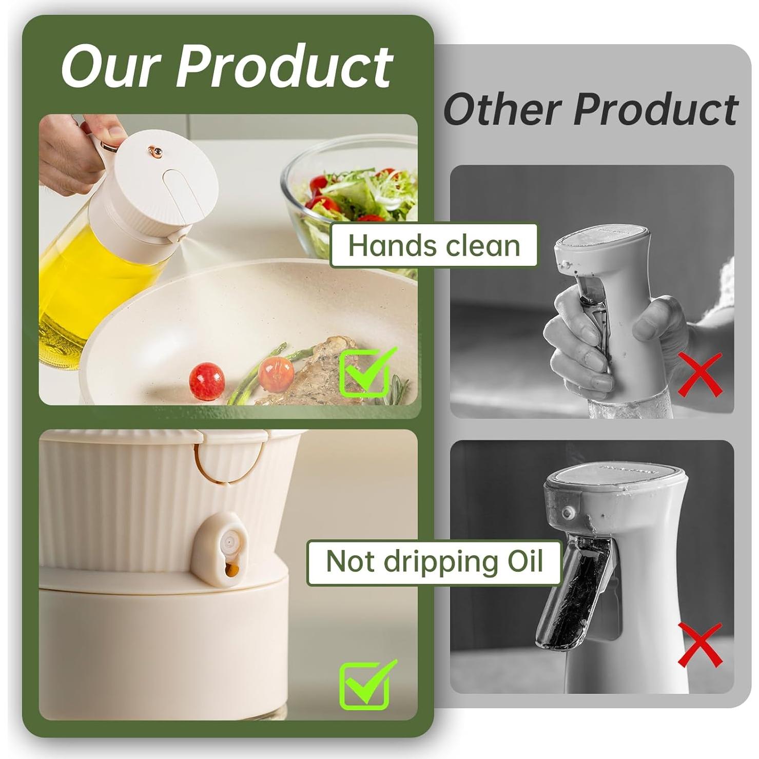 Botella dispensadora de aceite de oliva THETCHRY 590ml vidrio