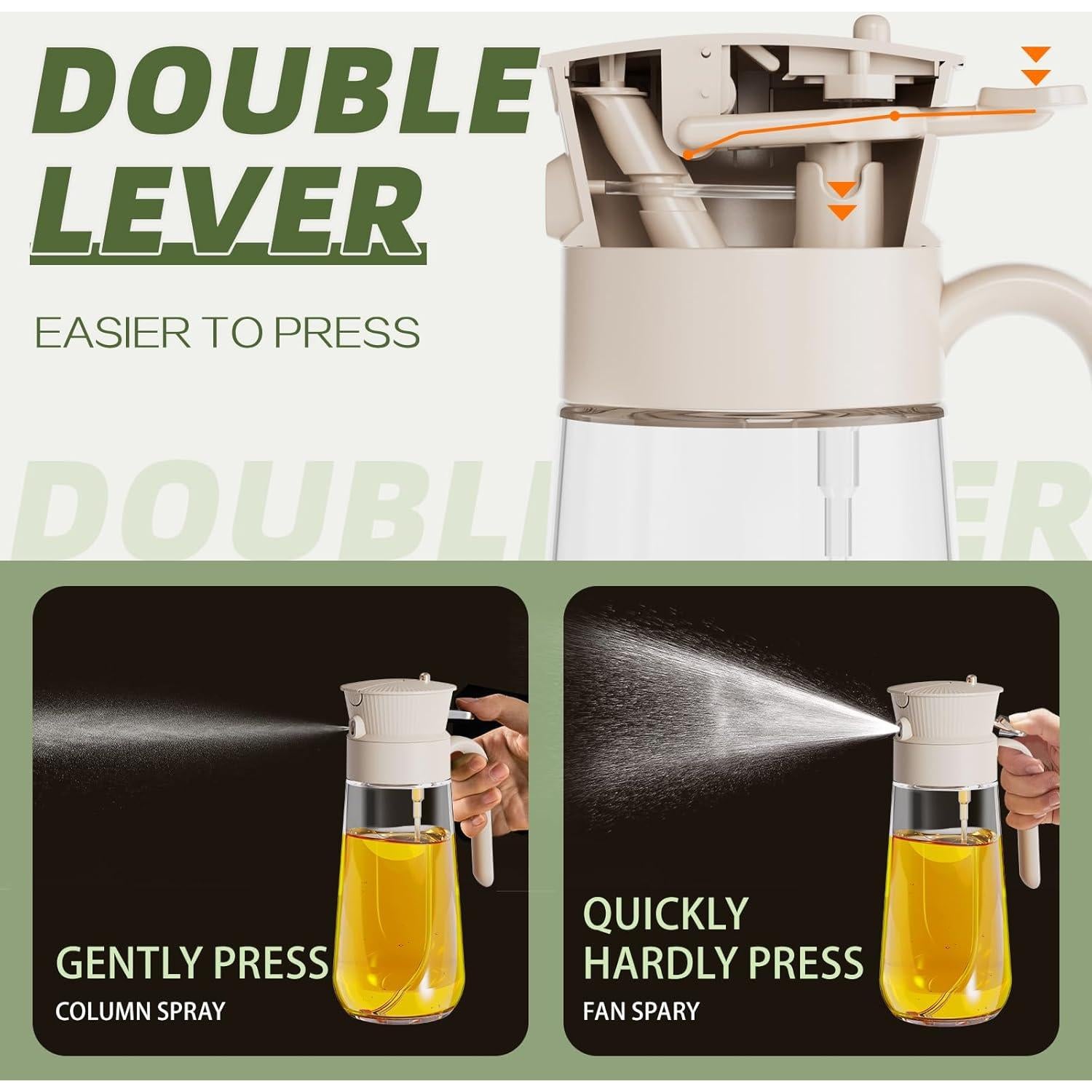 Botella dispensadora de aceite de oliva THETCHRY 590ml vidrio