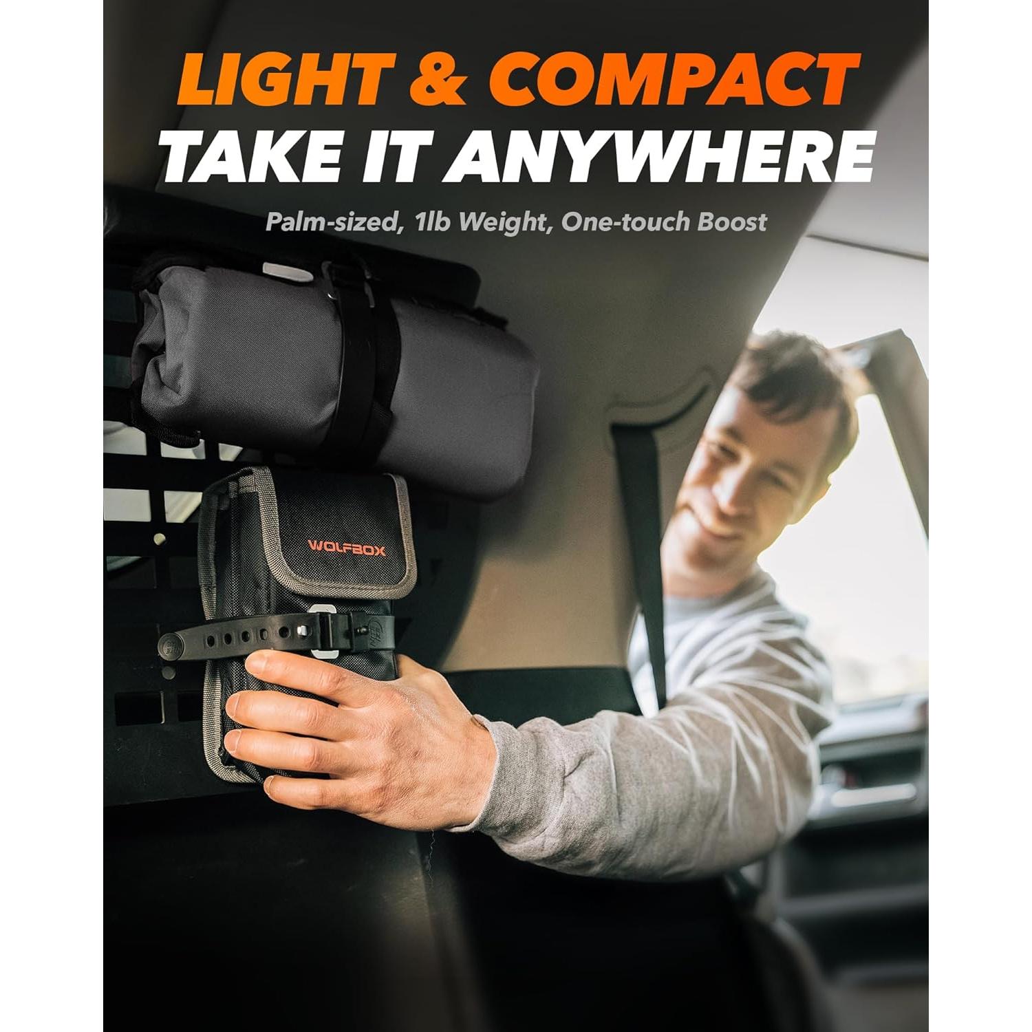 Arrancador de Salto WOLFBOX MegaVolt12 2000A 12000mAh