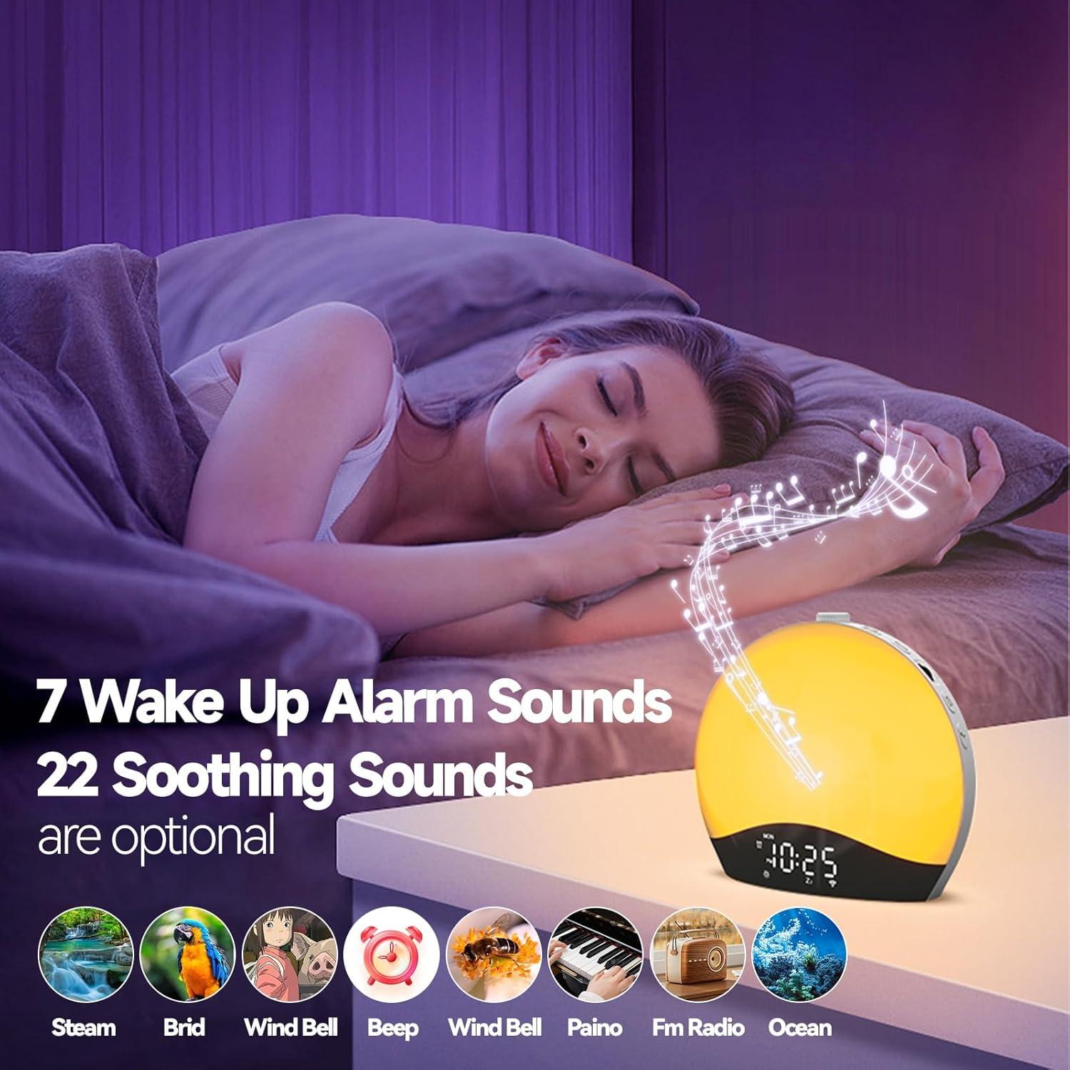 Despertador Luz Amanecer Tuerthy con Bluetooth y Radio FM